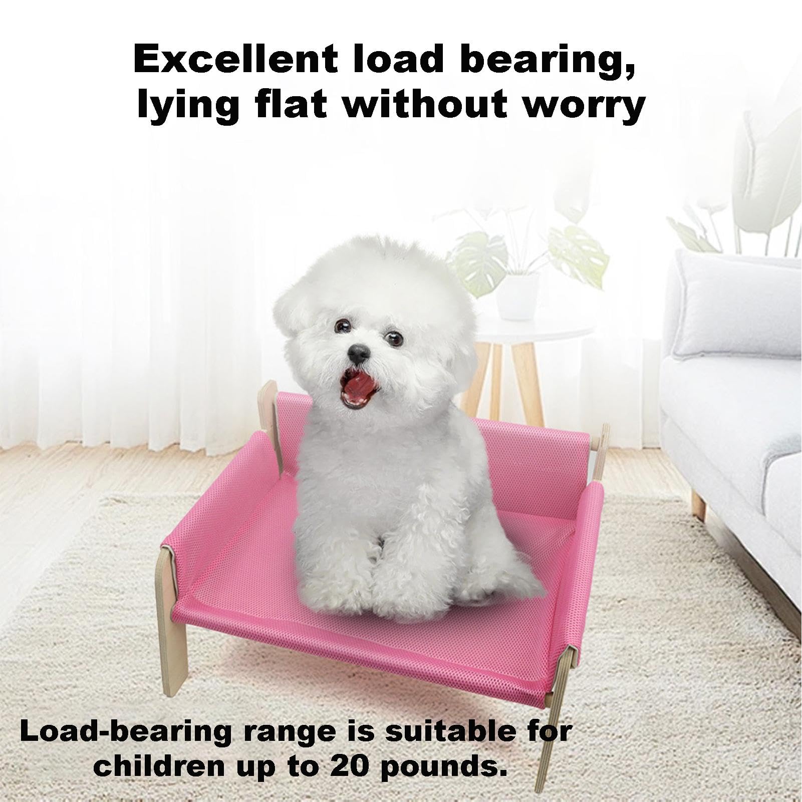 Sofá Cama para Mascotas, Cama elevada para Perros - Camas para Gatos de | madera natural hipoalergénicas | Sofás y sillas para perros con de sofá extraíble Camas para perros estables para cuc