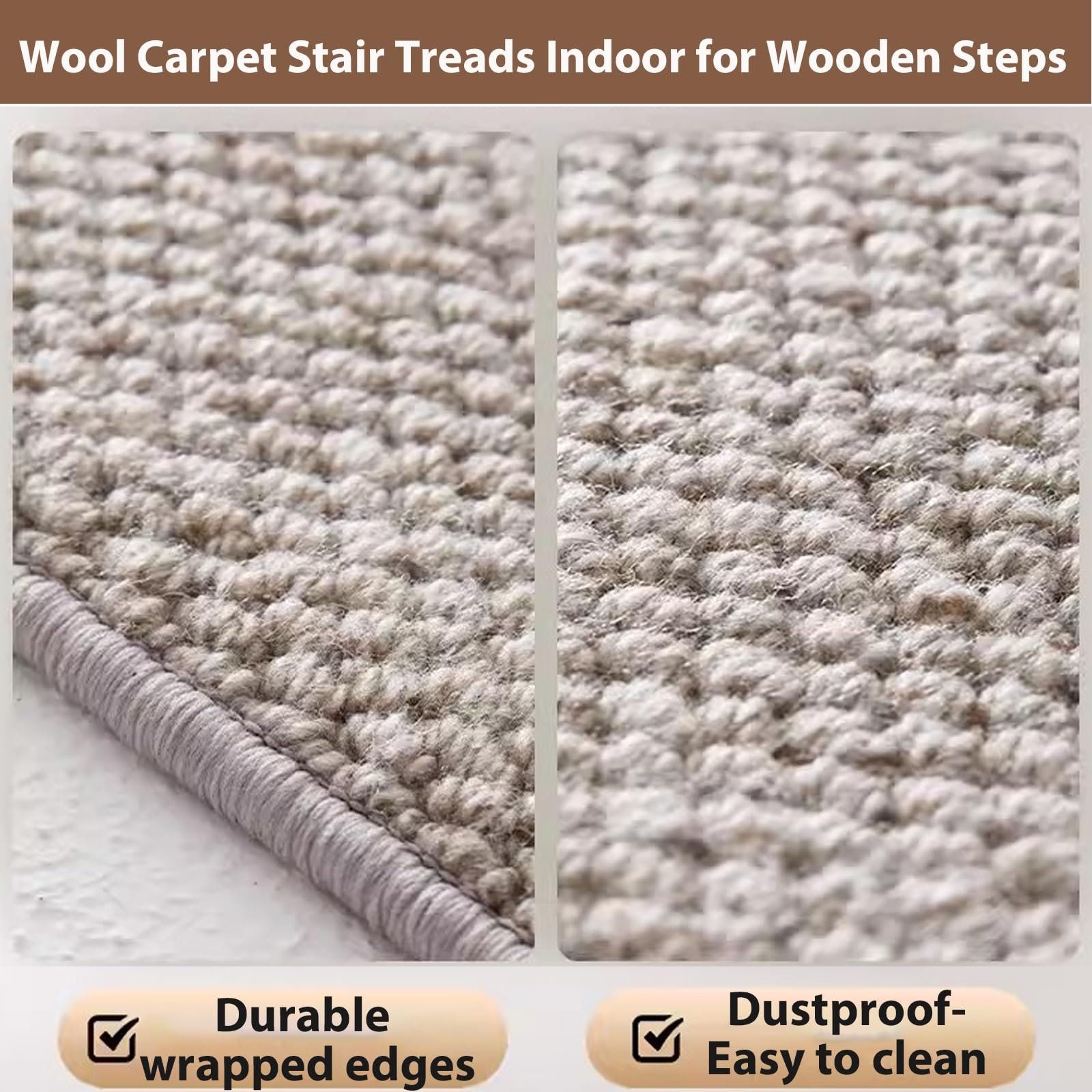Tapis antidérapant pour marches en bois, tapis doux auto-adhésif, tapis d'intérieur lavable pour la sécurité et la protection des animaux domestiques