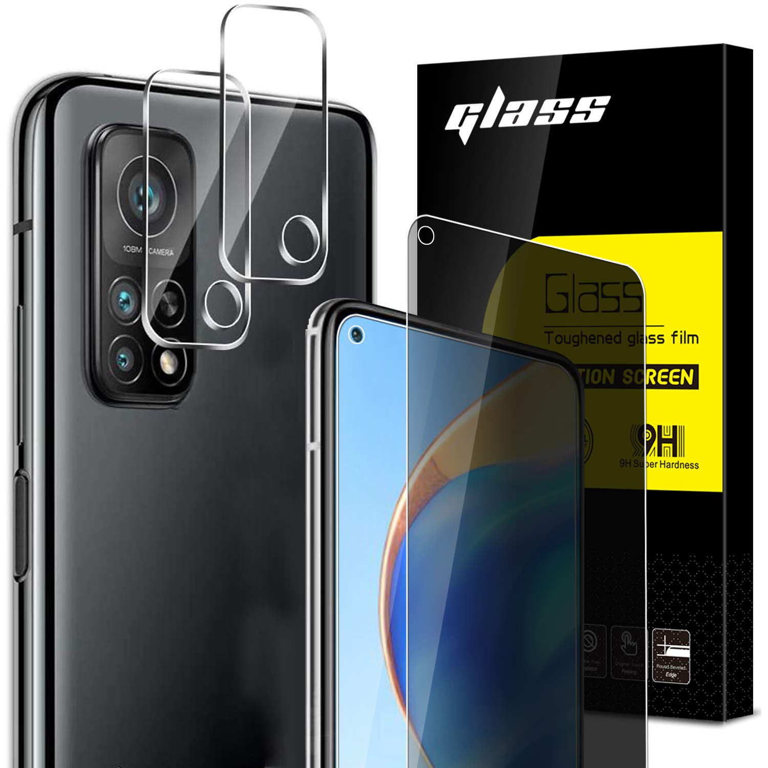 Anbel Design Anbzsign[2 Pack] Camera Lens Protector and [2 Pack] Privacy Screen Protector for Xiaomi Mi 10T / Mi 10T 5G / Mi 10T Pro 5G (6.67 inch), Anti-Spy 9H Hardness Tempered Glass