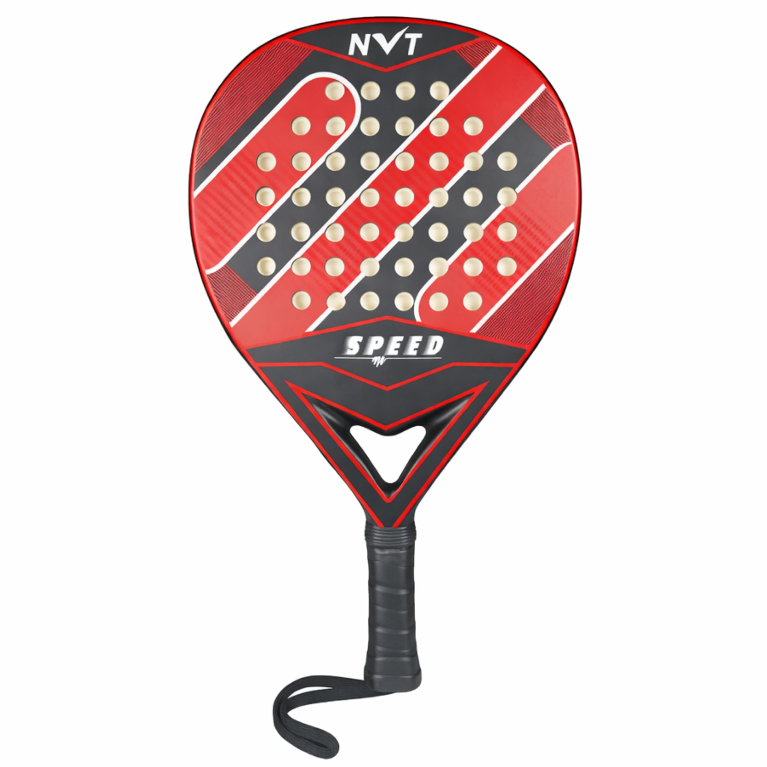 Padelschläger aus Vollcarbonfaser, leichtes Design mit komfortablem Griff, wetterbeständig, Hybrid-Glasfaser und Carbon-Padelschlägerkopf