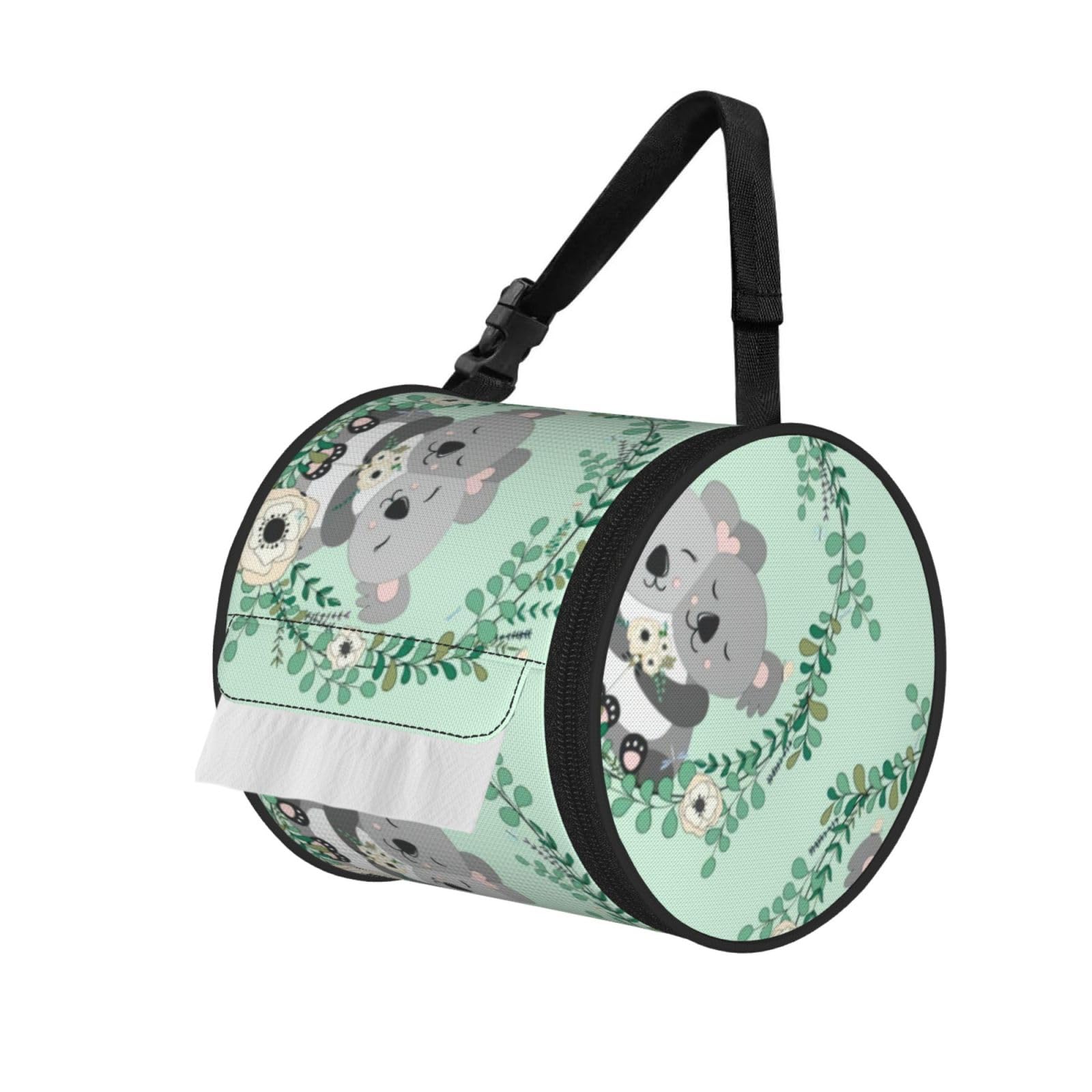 Koala Print Fashion Tissues Organizer Box, Hanging Tissue Holder For Purse Coins For Car Office Daily Outing