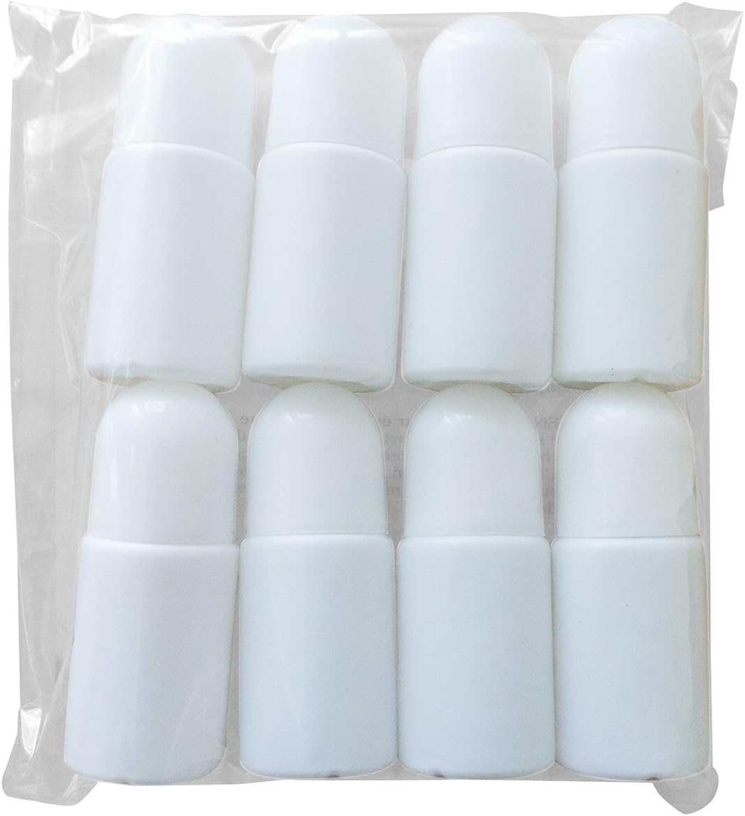 MagicHappens Empty Refillable Roll On Bottles – Recyclable 50ml Leak-Proof DIY Deodorant Containers with Plastic Roller Ball, 8pc Set