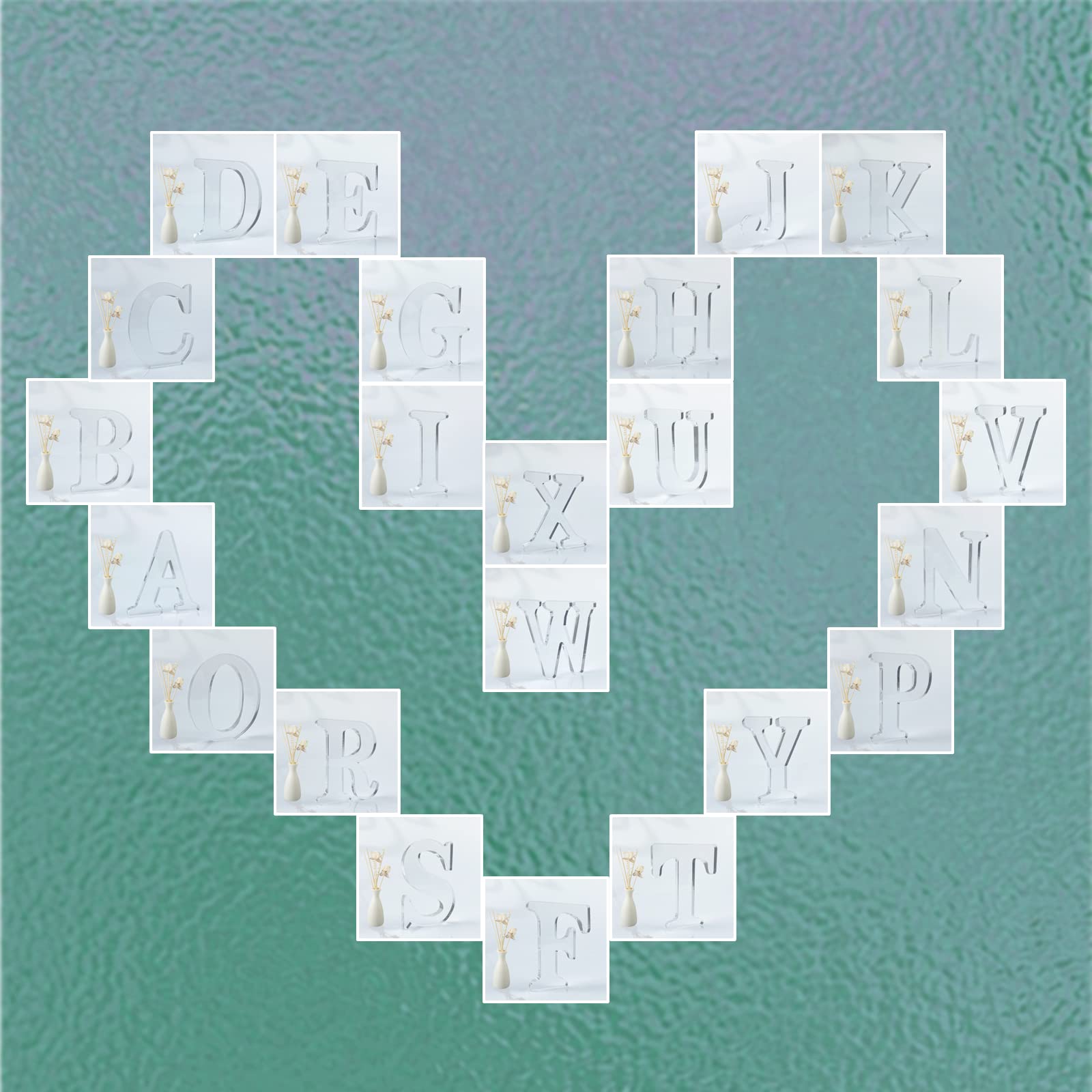 Letras acrílicas sin acabar de 10,2 cm para decoración de pared, letras decorativas de pie, rebanadas, panel de decoración para manualidades, hogar, proyectos de fiesta (O)