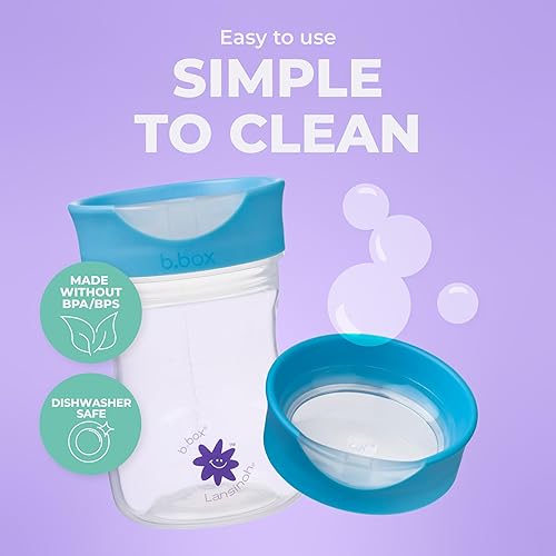 Miniatura 5 de b.box + Lansinoh - Taza de entrenamiento para niños pequeños (a partir de 12 meses), taza de transición de flujo libre para niños pequeños que