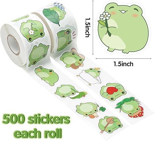 Miniatura 8 de Rollos de calcomanías de frutas de verano, 1000 unidades (2 rollos) lindo verano fruta feliz impermeable calcomanías reutilizables libro sonrisa