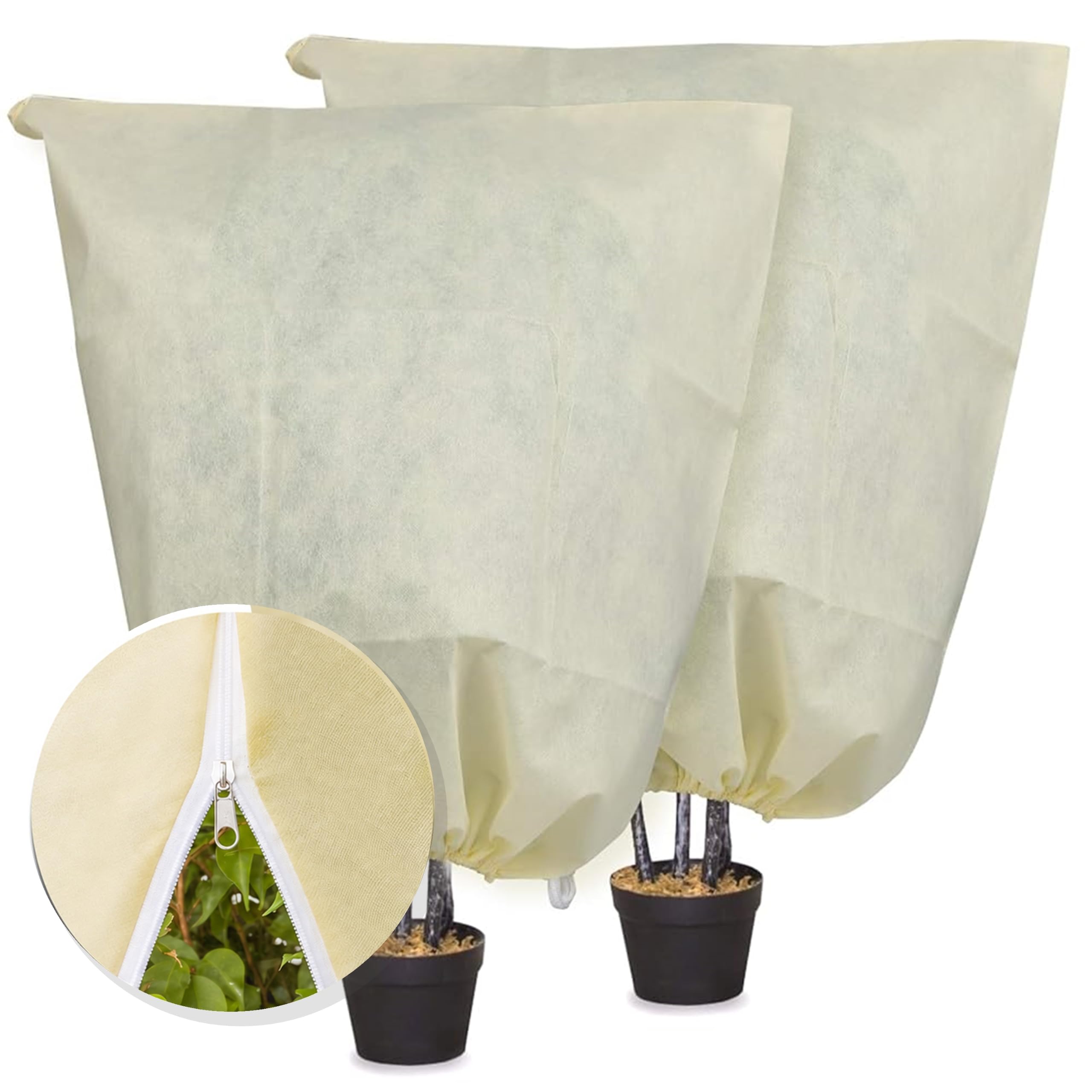 MIXC 2 Packs 80x100 CM Plant Fleece Frost Protection Covers