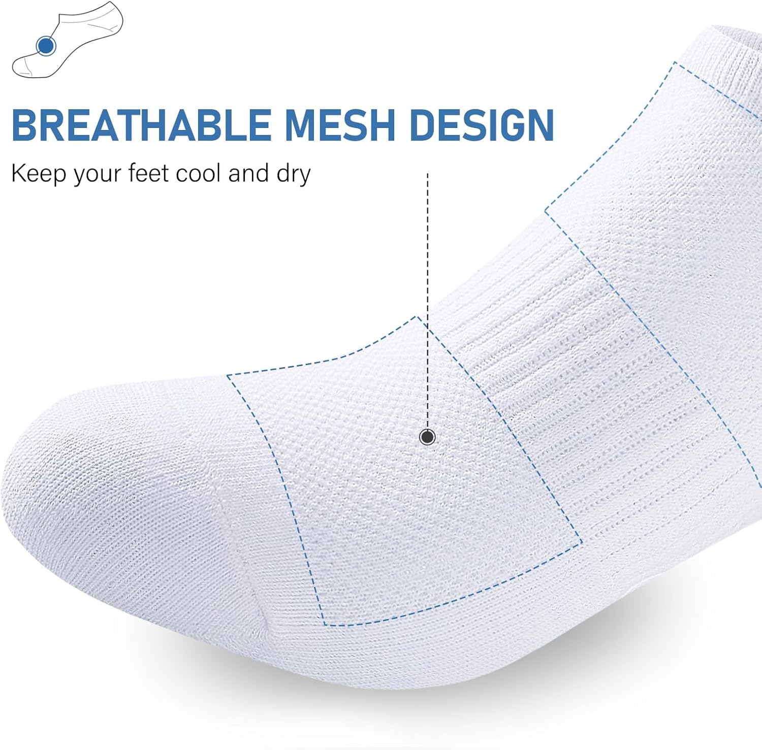 No Show Socks Men, 6 Pairs ​Cotton ​Thin Low Cut Ankle Men's Socks, Non Slip Invisible Sock for Loafer Sneakers - Image 5