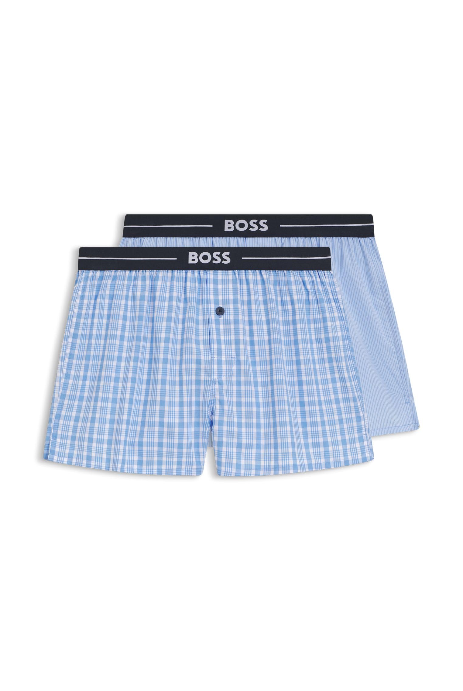BOSS Męskie spodnie piżamowe 2P Boxer Shorts EW, New - Open Blue471, M