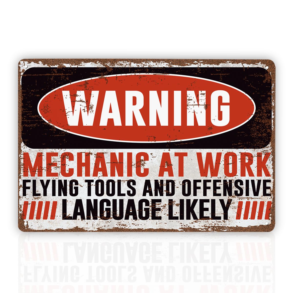 Fun Mechanic Gift Garage Tin Sign, Man Cave Barn Decor