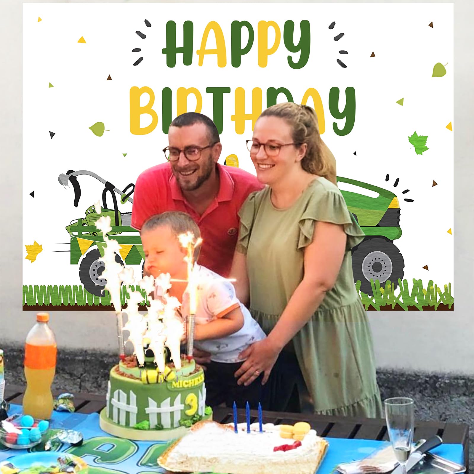 Rasenmäher Geburtstags-Deko - Grüner Traktor Cupcake-Topper Für Bauernhof-Partys