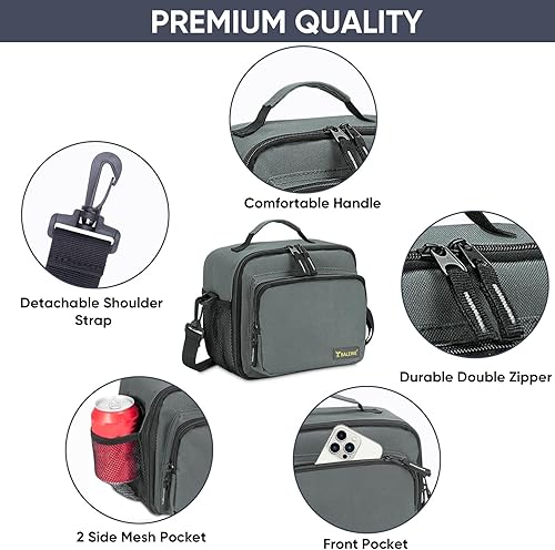 Miniatura 5 de BALEINE Lonchera aislada para hombres y mujeres, a prueba de fugas, con correa ajustable para el hombro, para picnic de trabajo, lonchera para