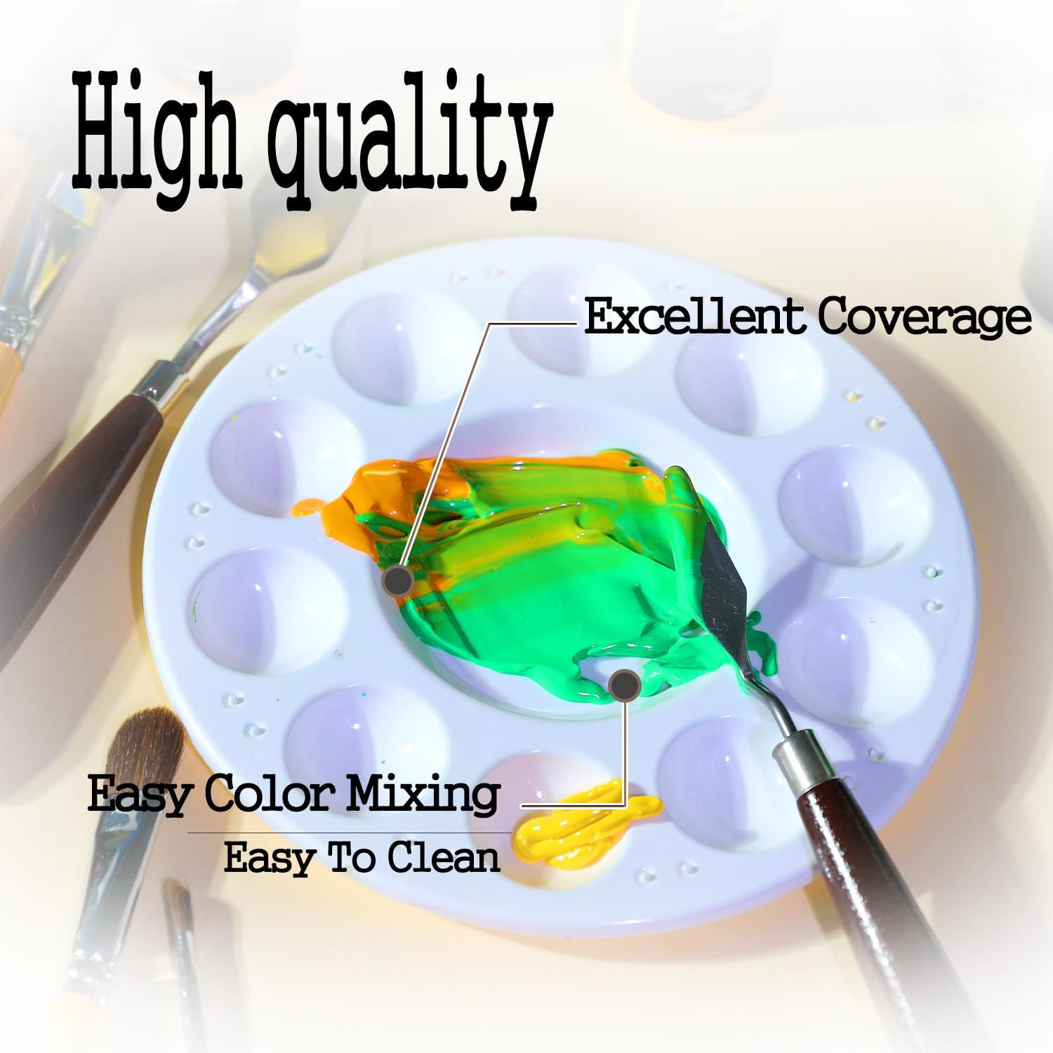 Artkey Acrylic Paint Set, 24 Colors 2 oz/59 ml Acrylic Paint Kit for Professional Artists & Beginners – Craft & Art Supplies for Canvas, Wood, Fabric, Rock, Leather, Ceramic, Glass, Easter Egg: Summer 16 Colors