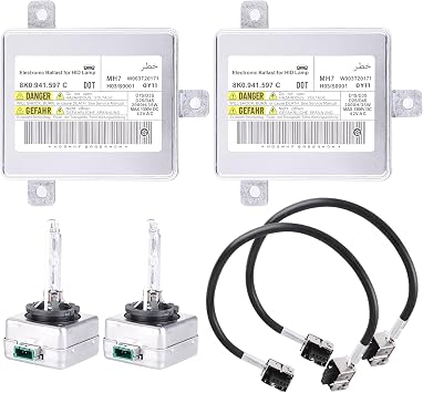 2PCS Xenon HID Ballast Headlight Control Unit w/D3S Bulb Compatible with Chry sler 300 Replace 68170821AA W003T21971 8K0941597 Computer Headlight D3S 35W L0000D3S Headlamp Bulb Ballast