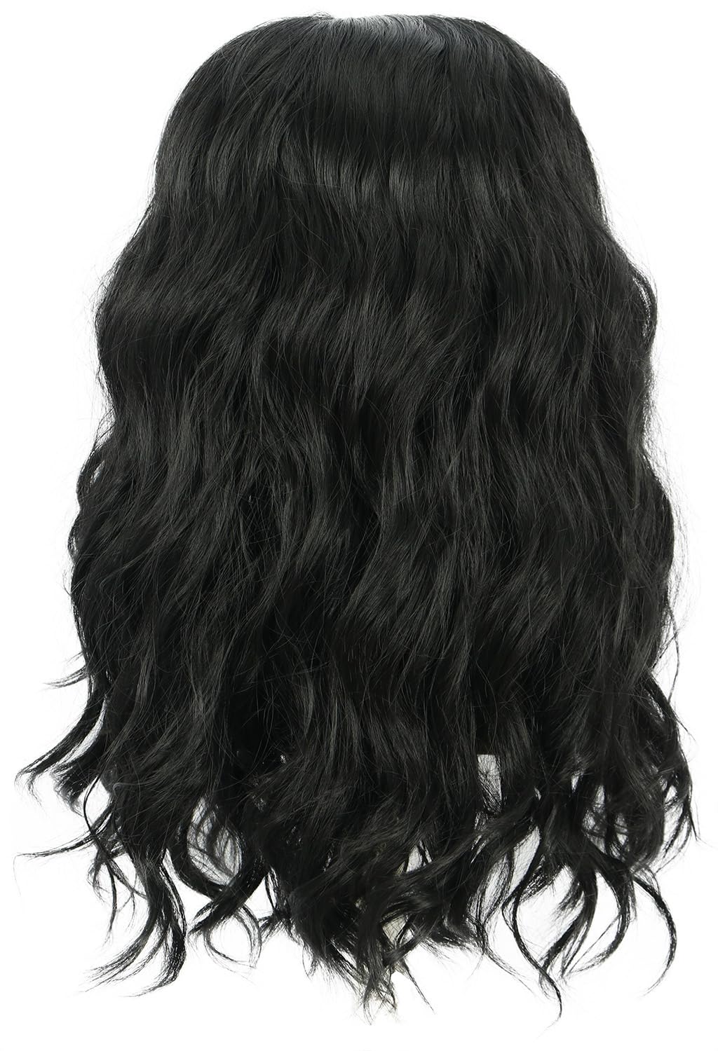 yuehong Long Curly Black 70s 80s Men Wig Rock Star Party Costume Hair Heat Resistant Synthetic Fibers Fluffy Durable Breathable Wig - Image 4