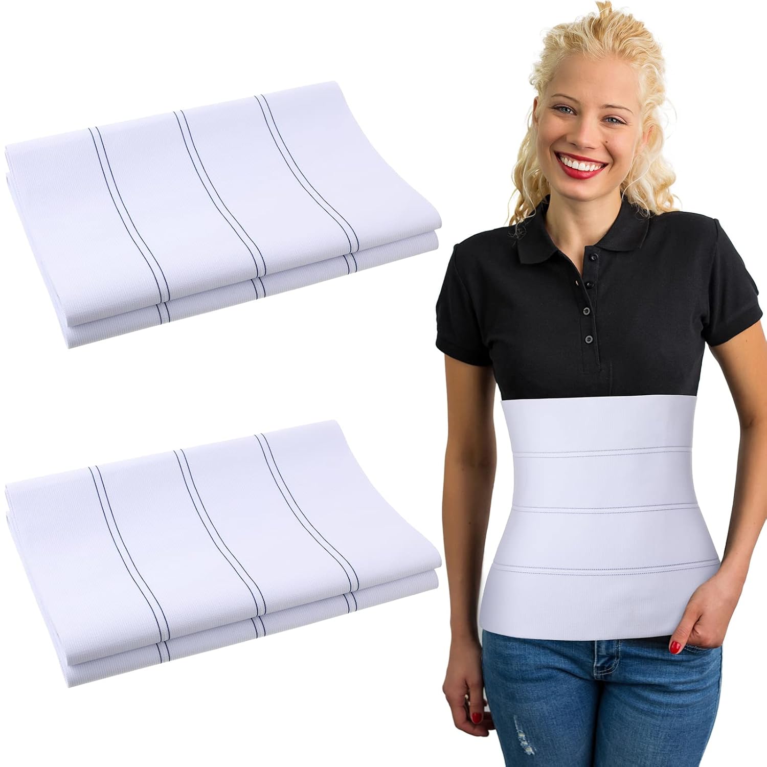 2 Pcs Abdominal Binder Lower Waist Support Belt Abdominal