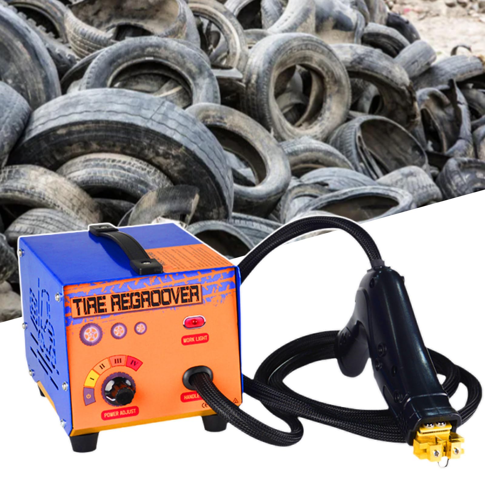SENJINGHUA Portable Tire Groove Cutter, Tire Groover Heated Machine, Off-Road/Truck/Car Rubber Tyre Grooving Device, for Rubber and Tires,110V