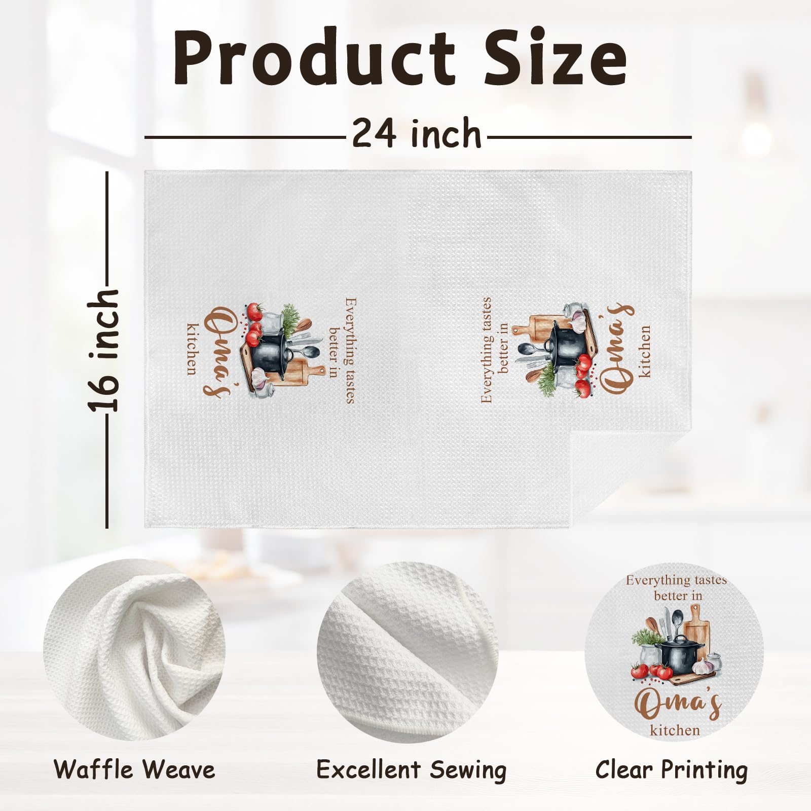 German Grandma Gifts Kitchen Towels, Mothers Day Christmas Birthday Gift for Grandma, Housewarming Gift New Home Decorative Hand Dish Tea Towels for New Home Kitchen,16x24 Inch
