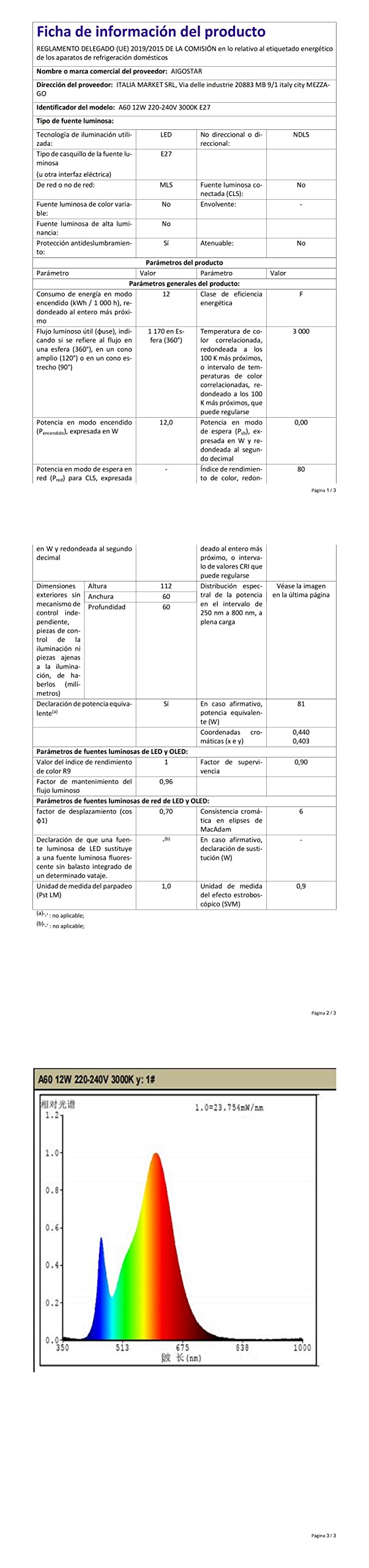 Aigostar Lampadina LED E27 Luce Bianca Calda, 12W 3000K, 1170lm, Angolo del Fascio di 280 Gradi, CRI>80+, non dimmerabile - Pacco da 10