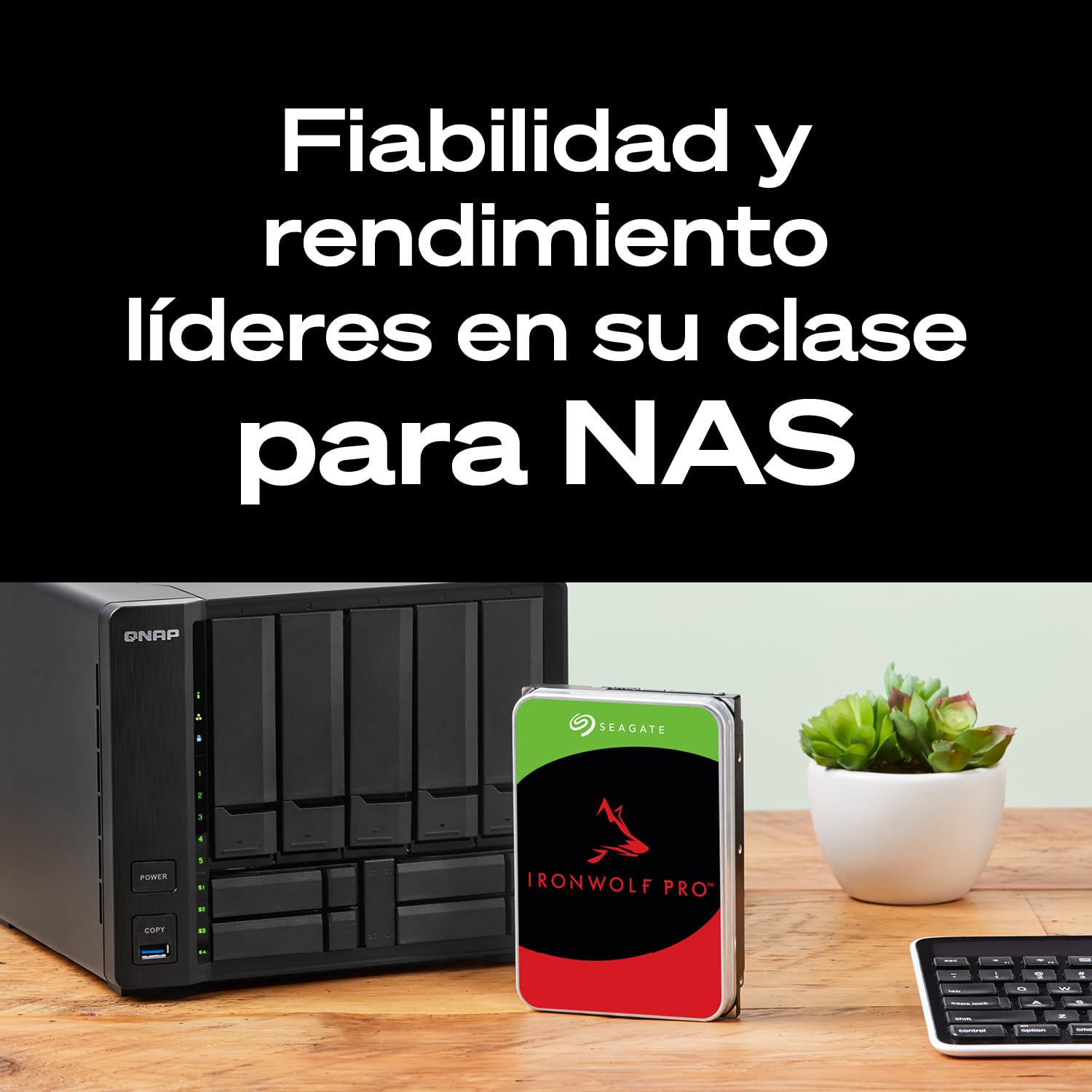 Seagate IronWolf Pro 8TB, Enterprise HDD NAS interno, CMR, SATA a 6 Gb/s, 7200 RPM, caché de 256 MB para almacenamiento conectado a red RAID, servicios Rescue, Paquete Abre-fácil (ST8000NTZ01)