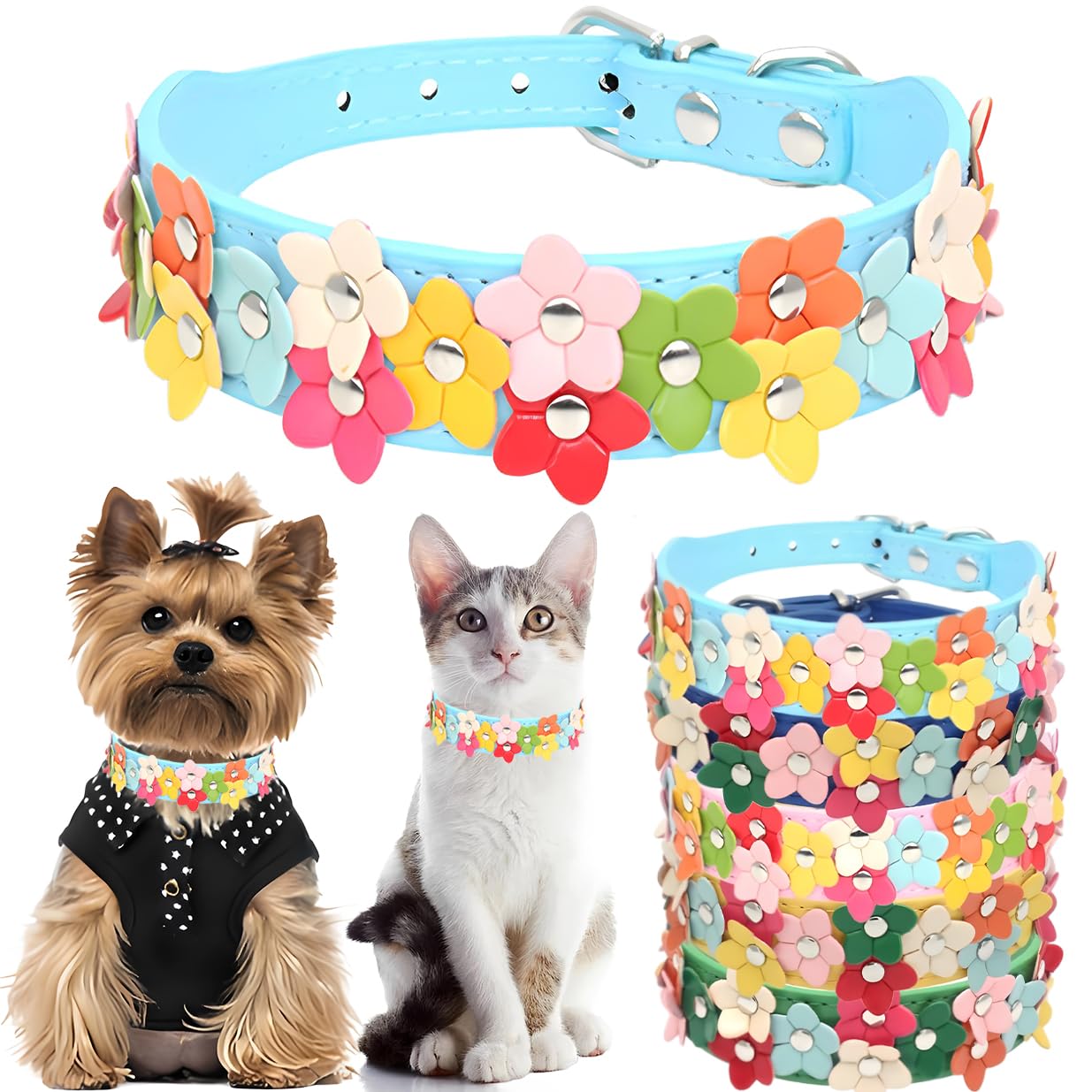 Small Dog Collar with Flower