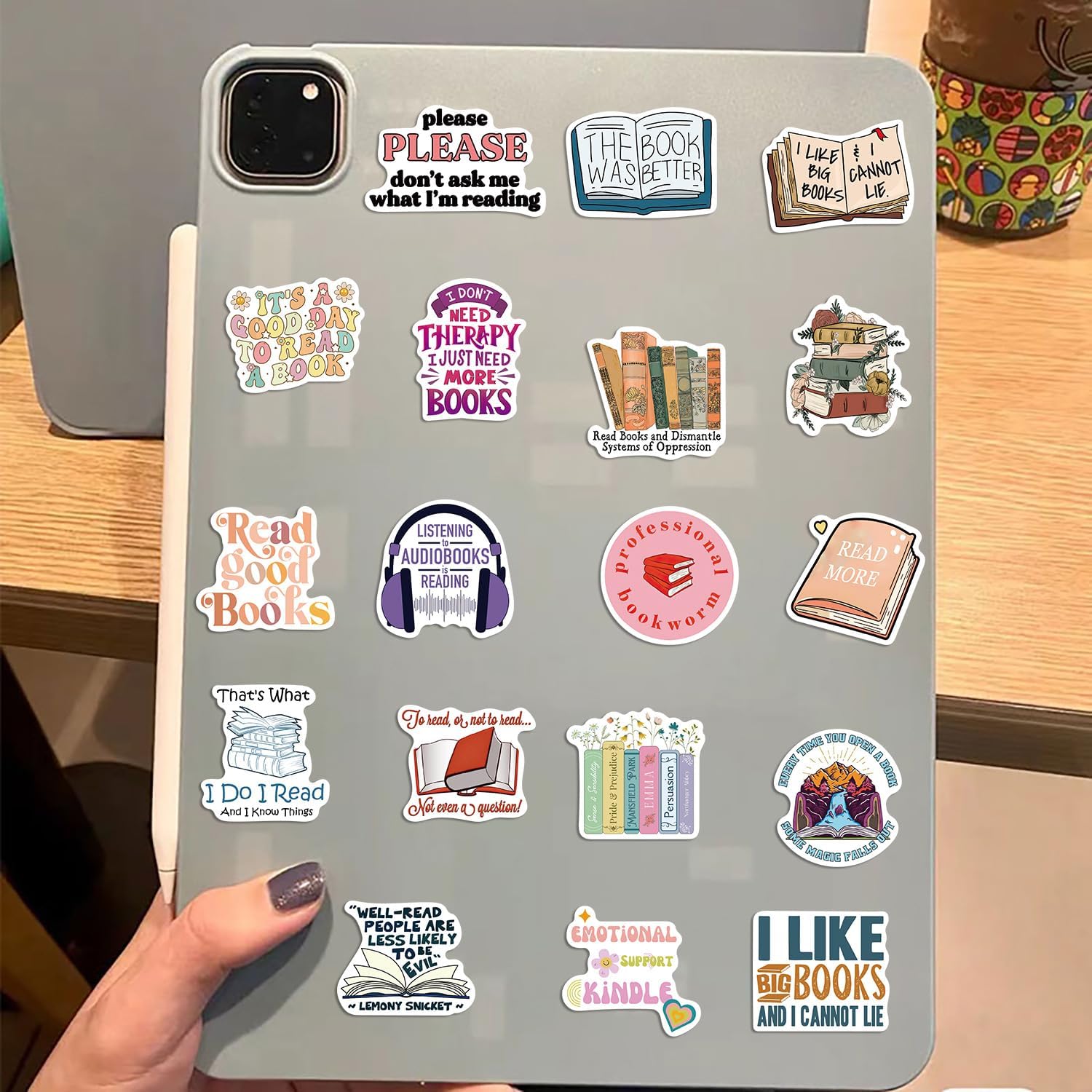 Read Books Inspirational Aesthetic Stickers for Scrapbook, 50Pcs Motivational Book Decals for Teens Adult Bookish, Encouragement Waterproof Stickers for Water Bottle Laptop(Read) image 5