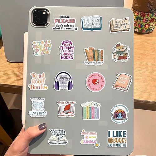 Miniatura 5 de Funimost Paquete de calcomanías de libros de lectura, 50 calcomanías motivacionales para libros de adolescentes, adultos, calcomanías de vinilo