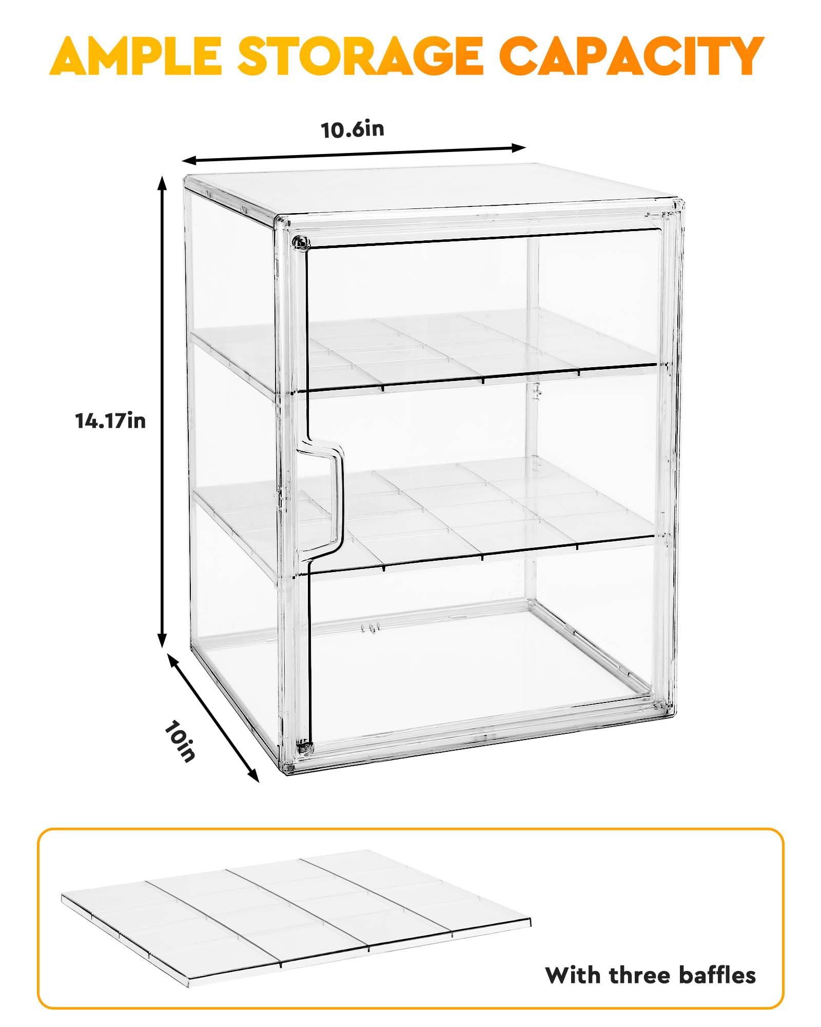 MEI NIAN Vitrina de pastelería, panera para encimera de cocina, caja de pan ajustable de 4 capas, caja de pan de gran capacidad para panes caseros, magdalenas, contenedor de almacenamiento de bagel