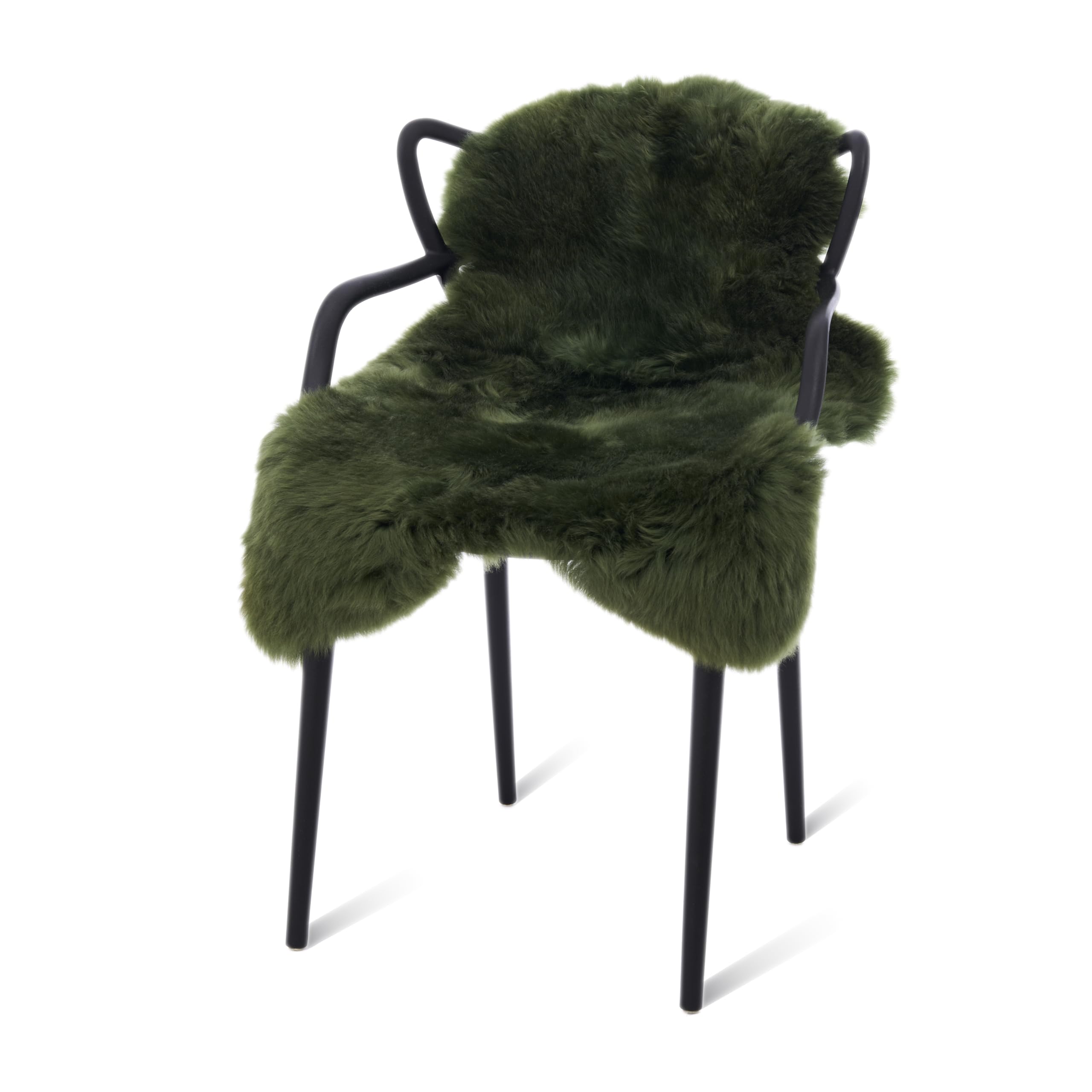 Peau d'agneau australienne véritable - Vert - 90 x 60 cm - Peau de mouton véritable - Fourrure naturelle