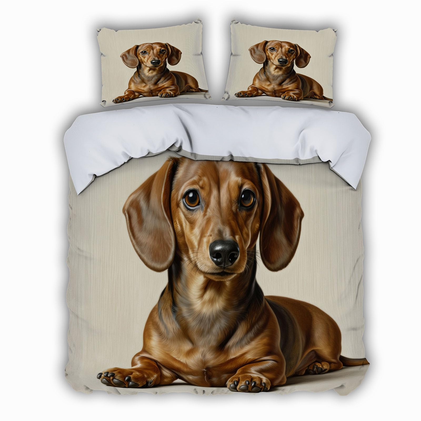 Housse de couette motif chien mignon pour cocooning hivernal en chambre double 220x240