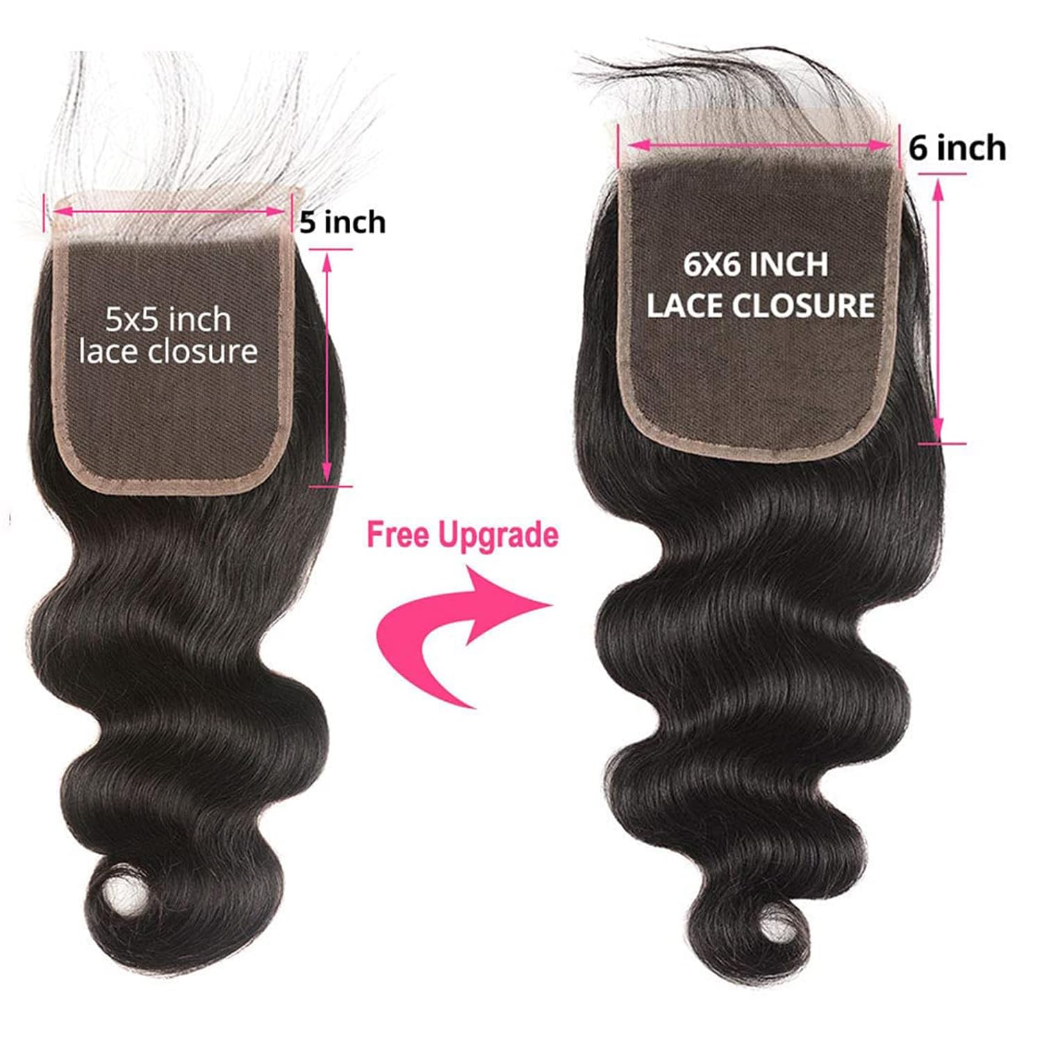 6x6 Closure Hd Transparent Lace Body Wave Human Hair Pre Plucked With BabyHair Bleached Knots High Density 10A Grade Natural Color Brazilian Hair For Woman 6 by 6 (10 Inch)