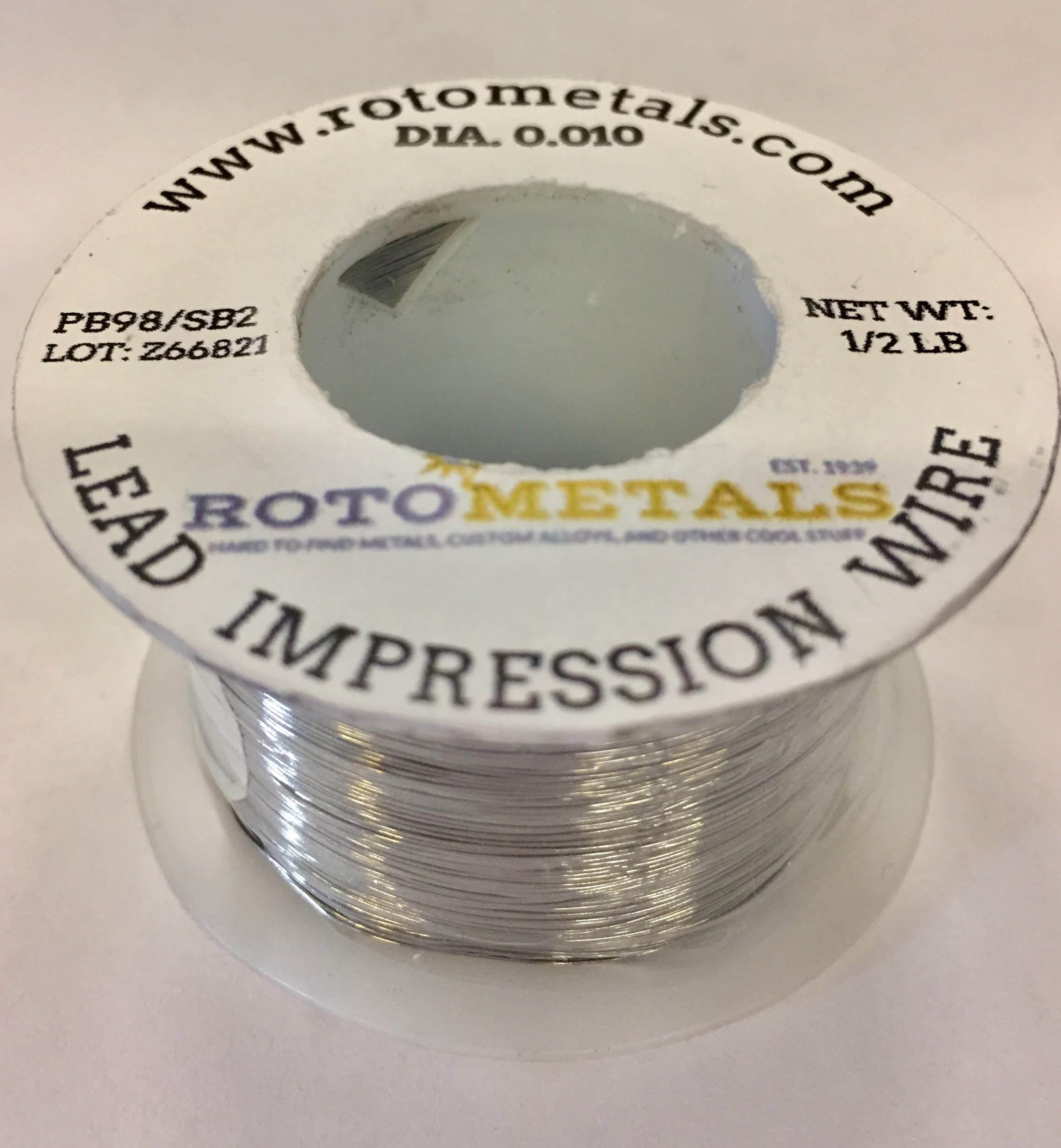 Lead Impresion Wire - .010 inch Diameter - 1/2 Pound Spool
