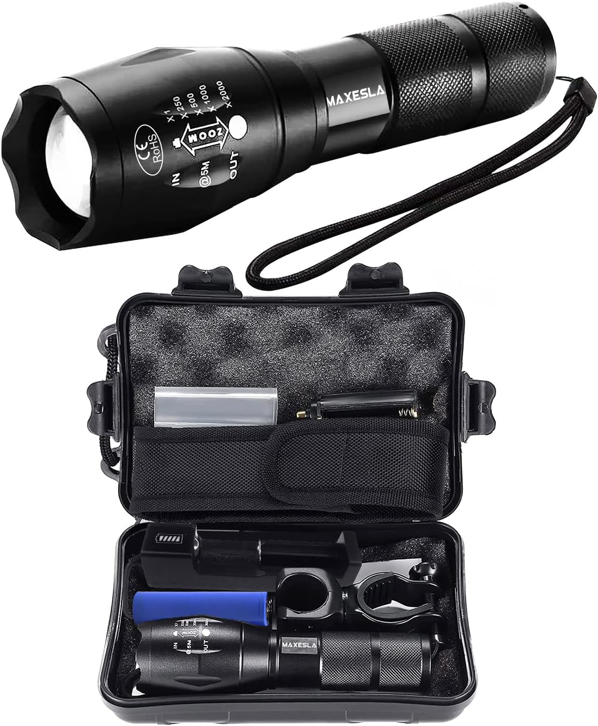 Torcia LED 300000 Lumen USB Torcia Super Extrem Luminosa Tattica XHP90