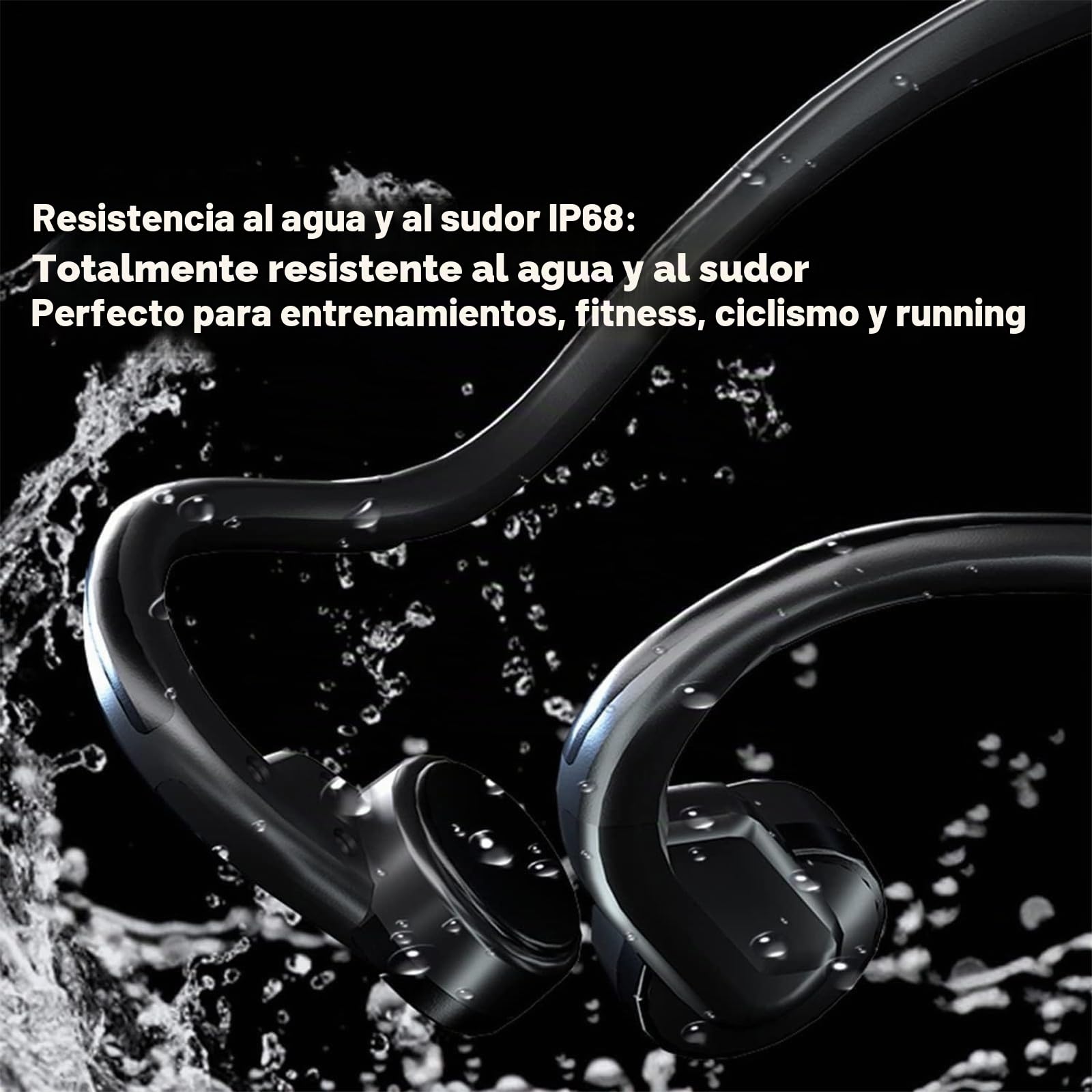 Auriculares de conducción ósea IP8, resistente al sudor, micrófono integrado, reducción del ruido, adecuados para correr y deportes
