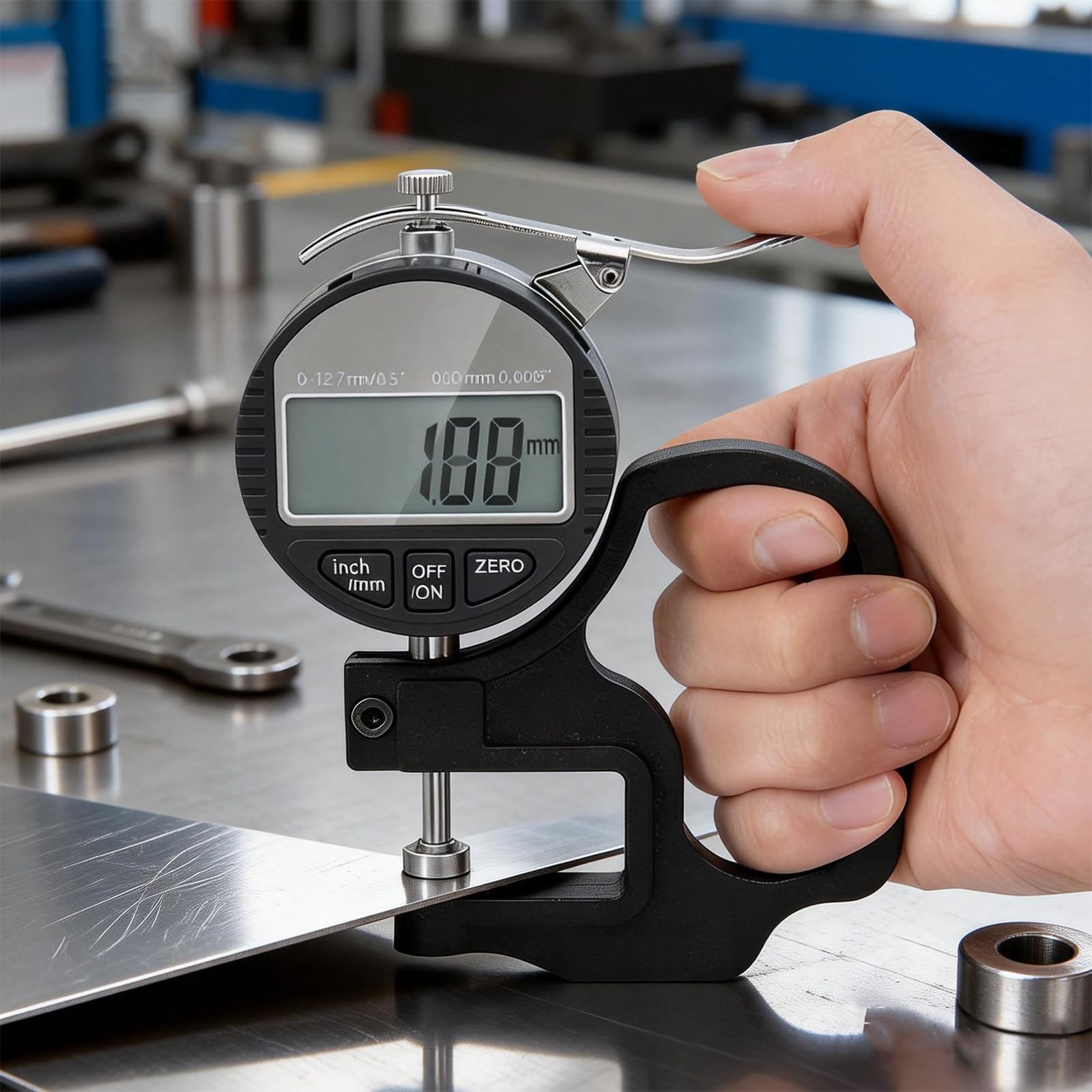 Misuratore di spessore digitale 0-12,7 mm precisione 0,01 μm portatile calibro spessore