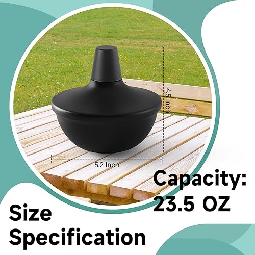 Miniatura 3 de Paquete de 6 antorchas de metal para mesa, 23.5 onzas de citronela para exteriores, linterna recargable con mechas y cubiertas para fiestas,