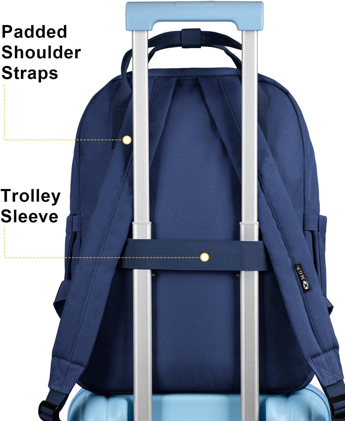 Lightweight Backpack for Women and Men, Water Resistant Small Laptop Backpack Purse Gifts for Travel Commute, Durable with Adjustable Shoulder Straps and Laptop Compartment (Dark Blue) - Image 8