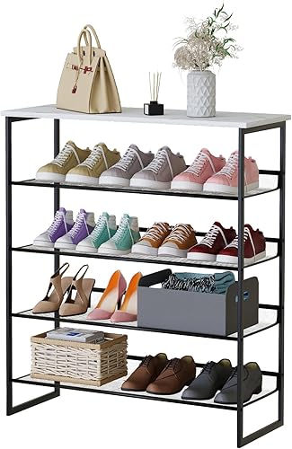Miniatura 10 de Garden 4 you Organizador de zapatos de 2 niveles de almacenamiento de zapatos independientes, moderno estante de zapatos ajustable inclinable de