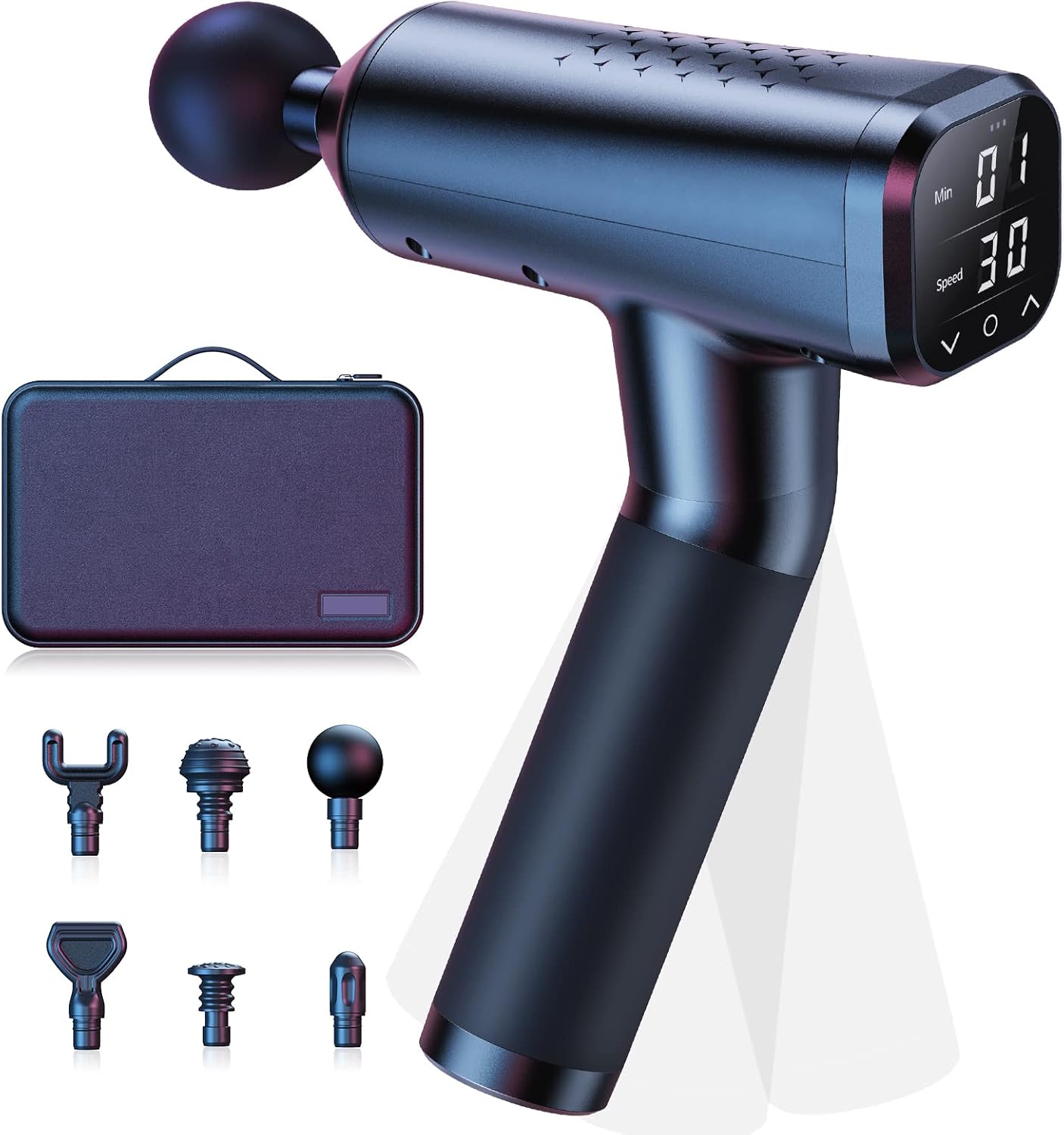 DUNWRO Muscle Massage Gun for Athelets - Percussion Massage Gun Deep Tissue - 30 Speeds Quiet Handheld Massager for Neck Back Shoulder Muscles Pain Relief with LCD Touch Screen(Black) : Health & Household