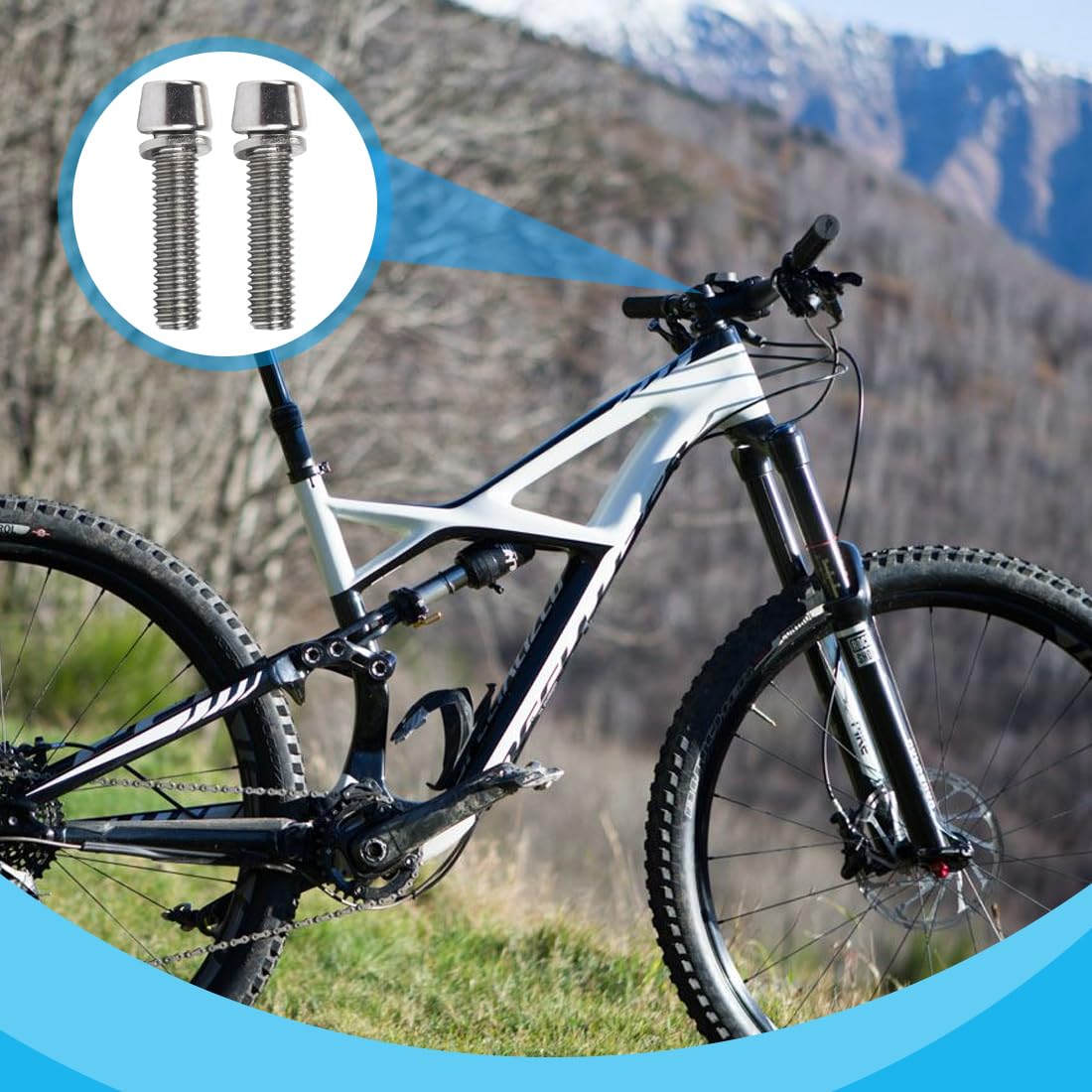 GXGM 12 PCS M5 x 20 mm Tornillos de Perno de Bicicleta, Tornillo de Aleación de Titanio para Bici