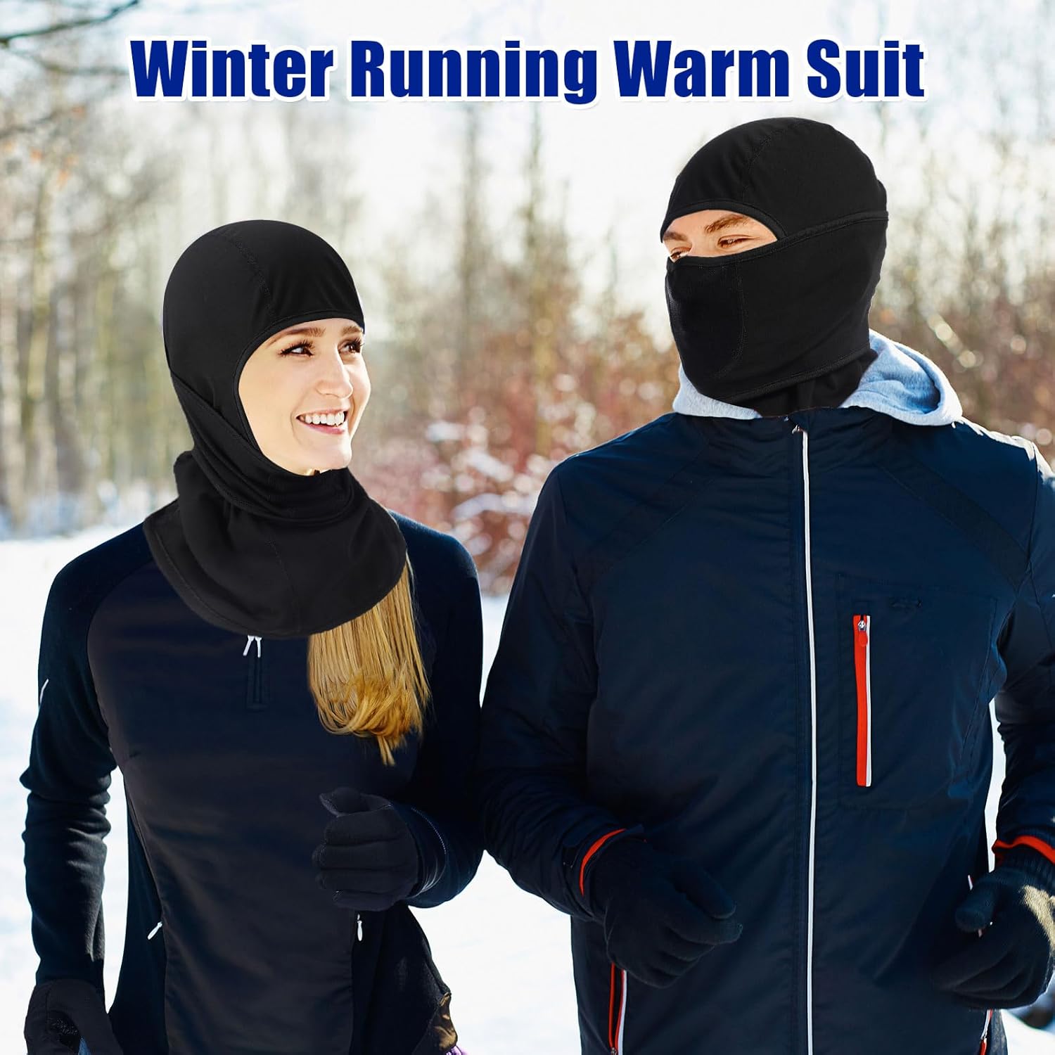 4 Sets Winter Balaclava Face Ski Mask Gloves Set with Movable Design Thermal Winter Breathable Full Face Touchscreen Waterproof Gloves for Men Women Cold Weather Skiing Outdoor - Image 5