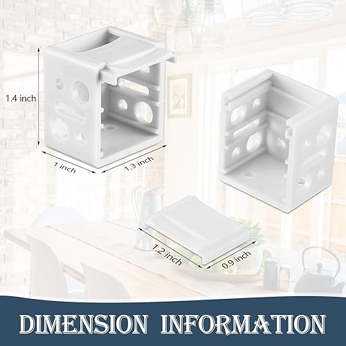 Miniatura 2 de 6 soportes para persianas de 1 pulgada, color blanco, perfil, montaje en caja, soporte para barandilla, color blanco