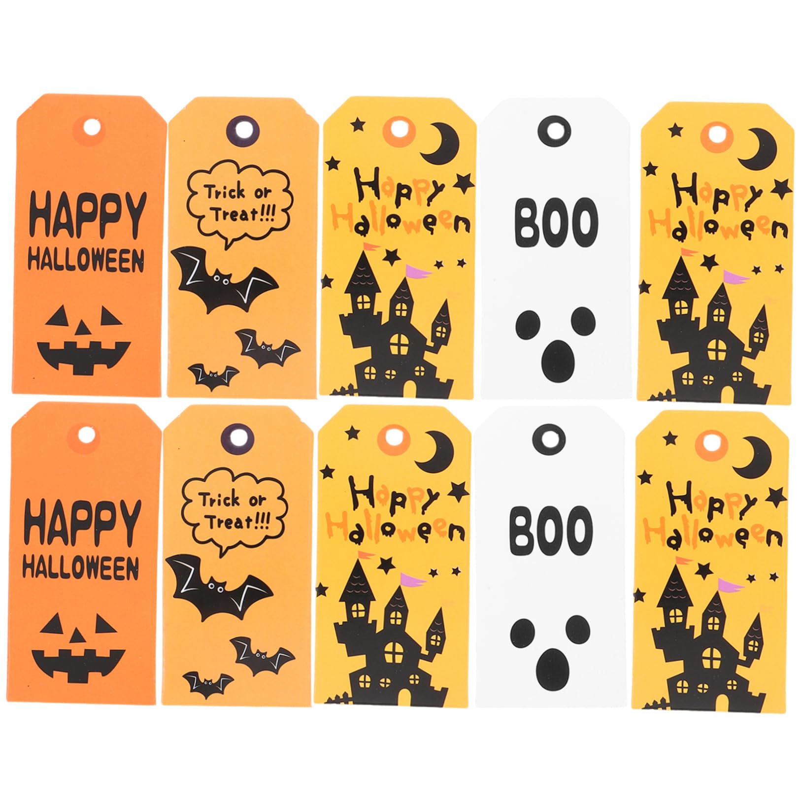 Amazon | GLEAVI 100個ハロウィン用ハンギングカード 紙製吊り下げタグ