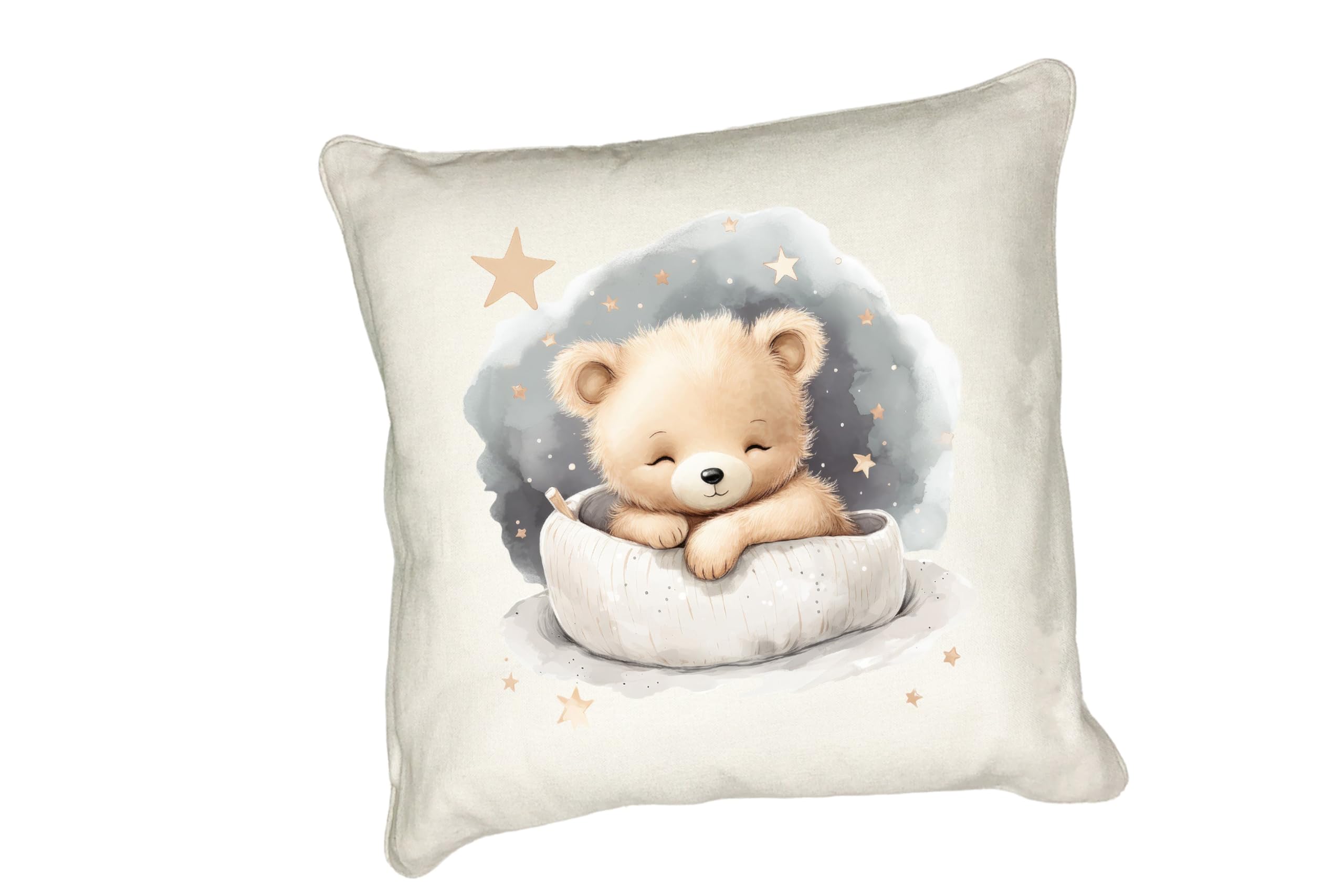 Anonymous Gifting Sleepy Teddy Bear cushion cover - Ted 4 - Nursery, playroom, bedroom, children's pillow