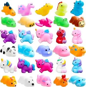 30 PCS Party Bag Fillers Kids - Mochi Squishies Toys Mini Fidget Toys, Pass The Parcel Prize Box Fillers from Teacher, Birthday Return Gifts Girls Boys