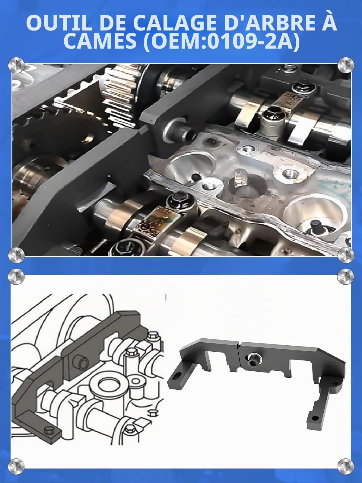 Lot de 10 Outils de Réglage du Moteur - Compatible avec Peugeot, Citroën, Opel, pour 1.2 Vti (VVT) /GDI PureTech Essence, 109-2A, 0109-2B, 109-2C, 109-2D, G-0109-2E