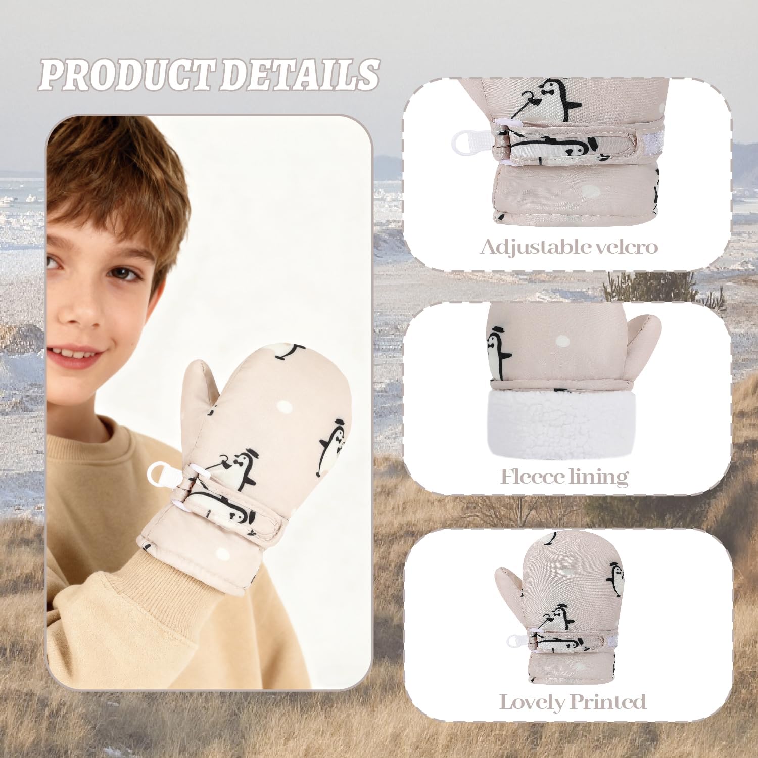 Baby Toddler Mittens Waterproof Winter Snow Gloves Cold Weather Warm Ski Fleece Kids Boys Girls 1t 2t 3t 4t - Image 5