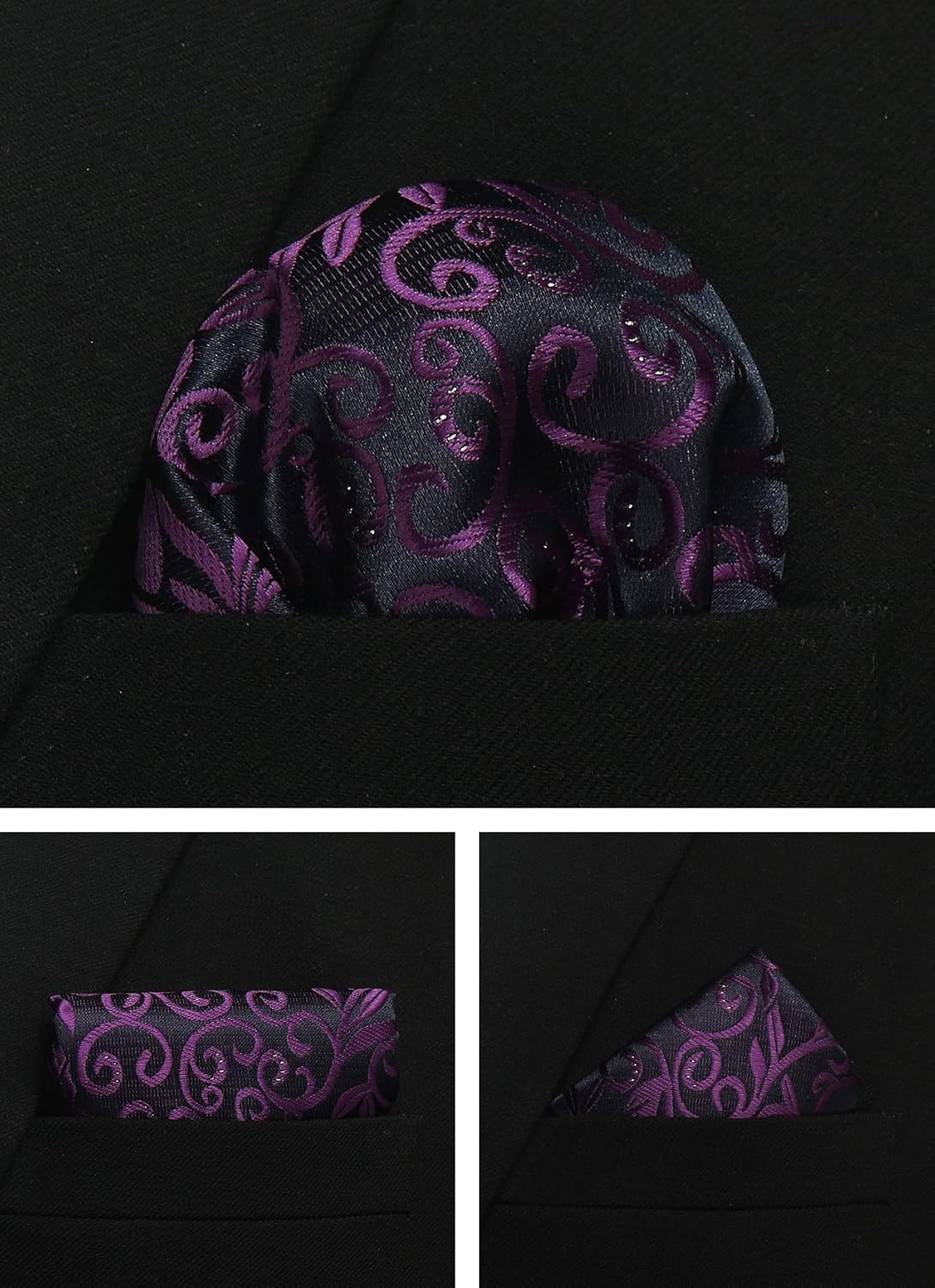 Paisley Floral Mens Tie Formal Necktie Pocket Squares Ties Clips Cufflinks Classic for Men Set - Image 6