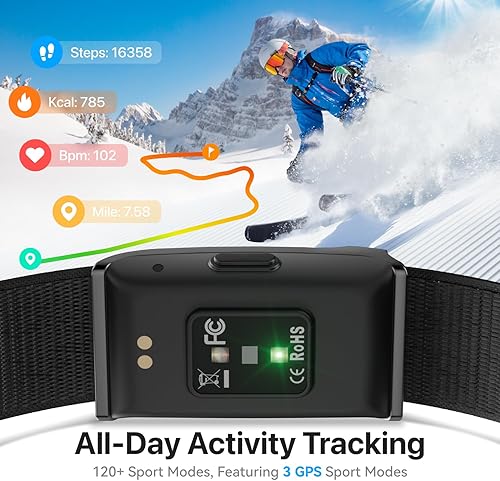 Miniatura 4 de Monitor de salud y fitness, pulsera inteligente portátil para hombres y mujeres, sueño continuoritmo cardíacoestréspresión arterial, IP68