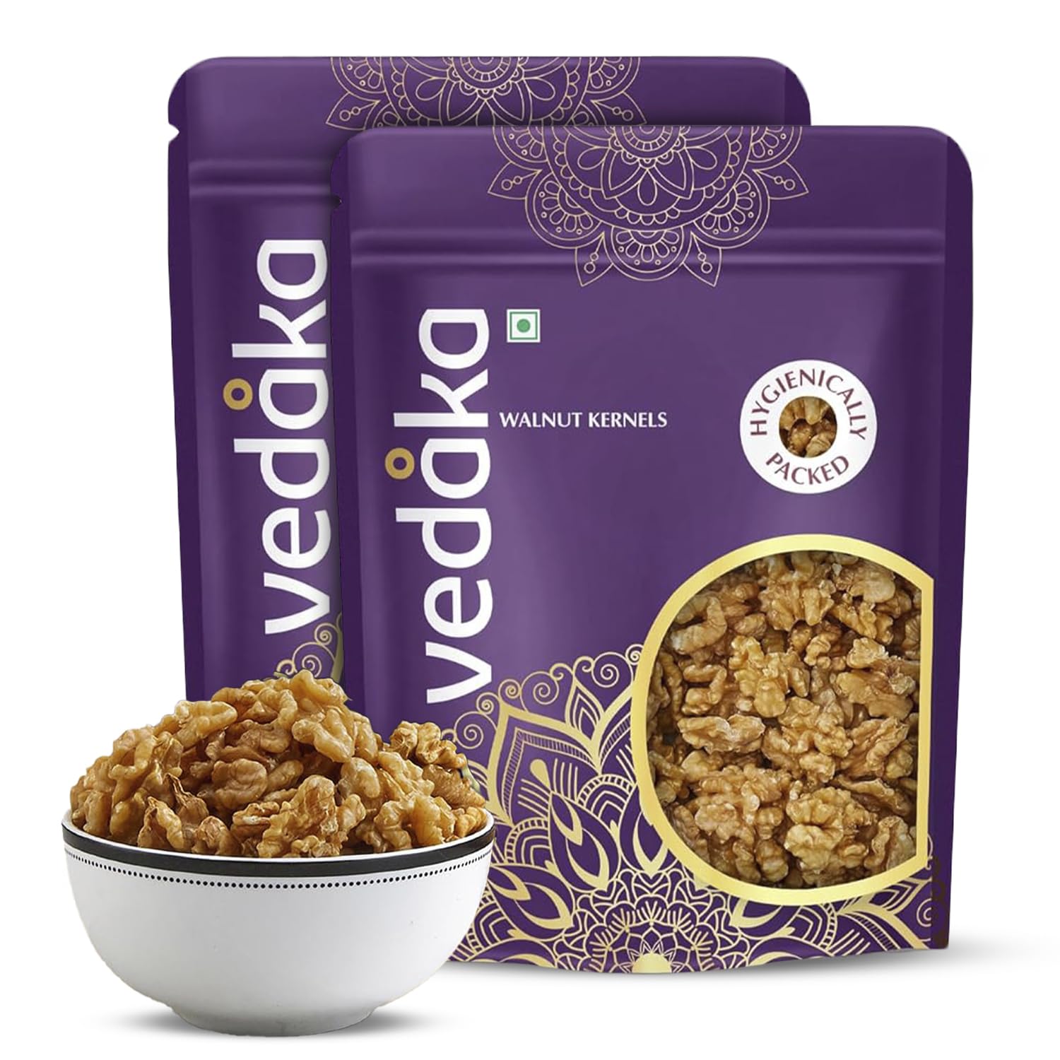 Amazon Brand - Vedaka Premium Walnut Kernels | 1 Kg | Dried Walnut Without Shell | Natural Akhrot Giri | Delectable And Crunchy | Healthy Snack | Pack Of 2, Each 500 G