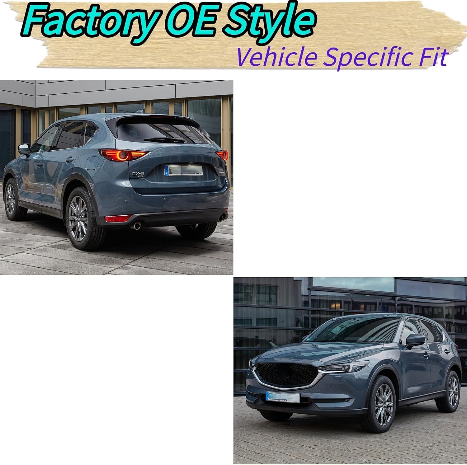 Rear Wiper Blade & Arm Replacement for Mazda CX-5 CX5 2013-2024 2023 2022 2021 2020 2019 2018 2017 2016 2015 2014 - OEM Fit for 2.5 S Carbon Edition Turbo Grand Touring Reserve Models - All-Season